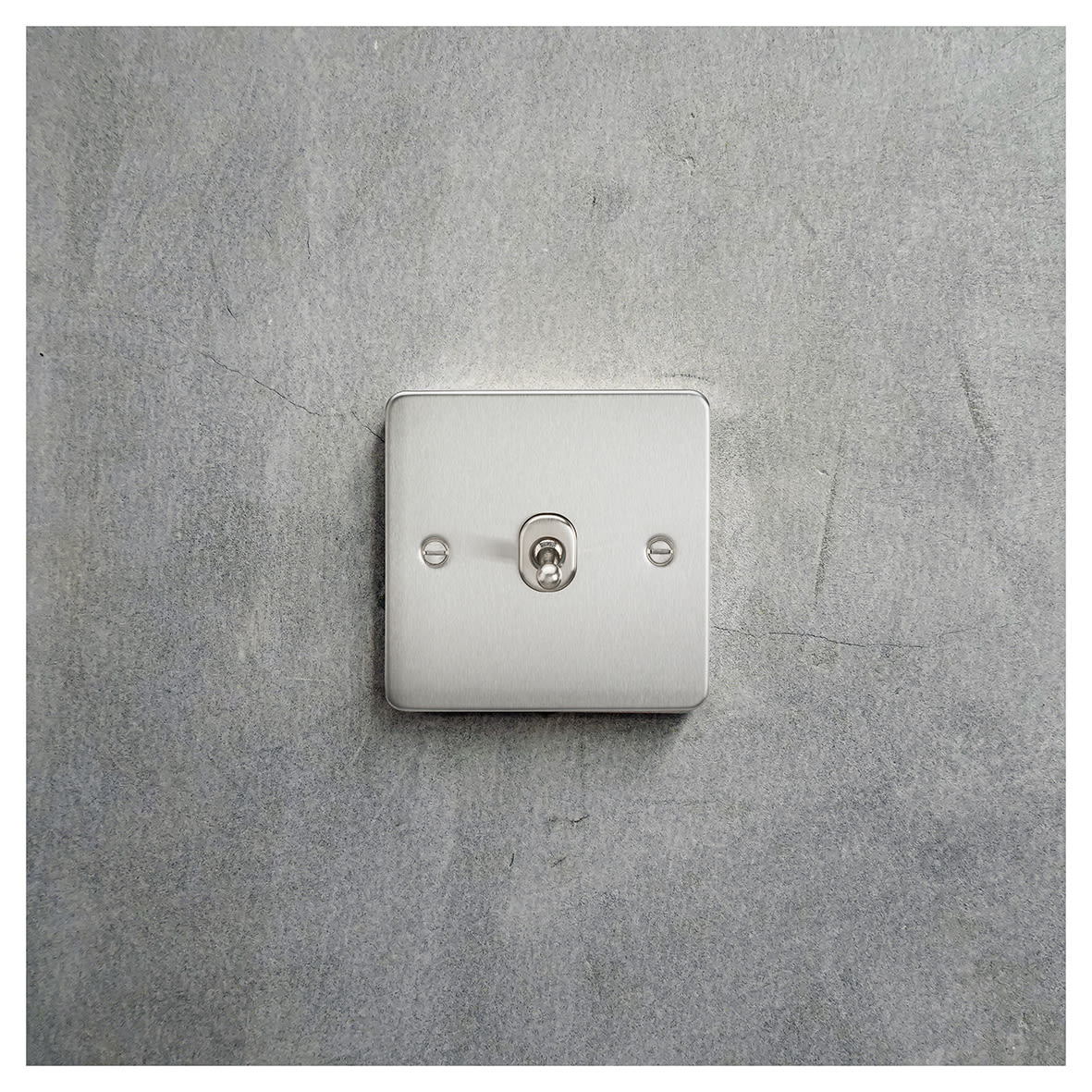 10AX 1 Gang 2 Way Flat Plate Toggle Light Switch - Brushed Chrome - view 2