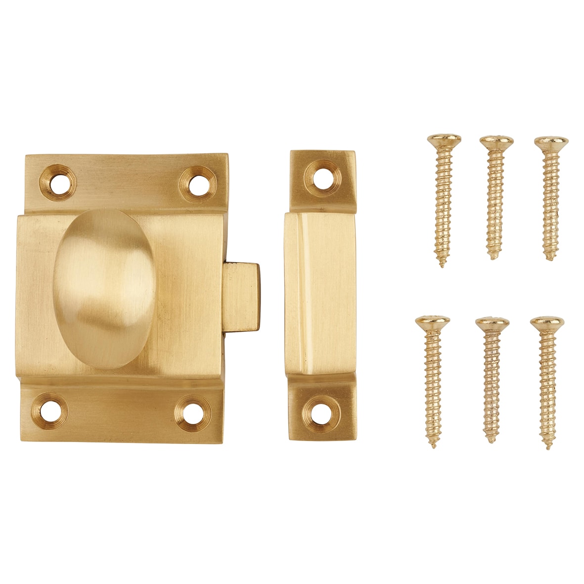 Box Style Cupboard Catch - 55 x 40 x 35mm - Satin Brass - view 5