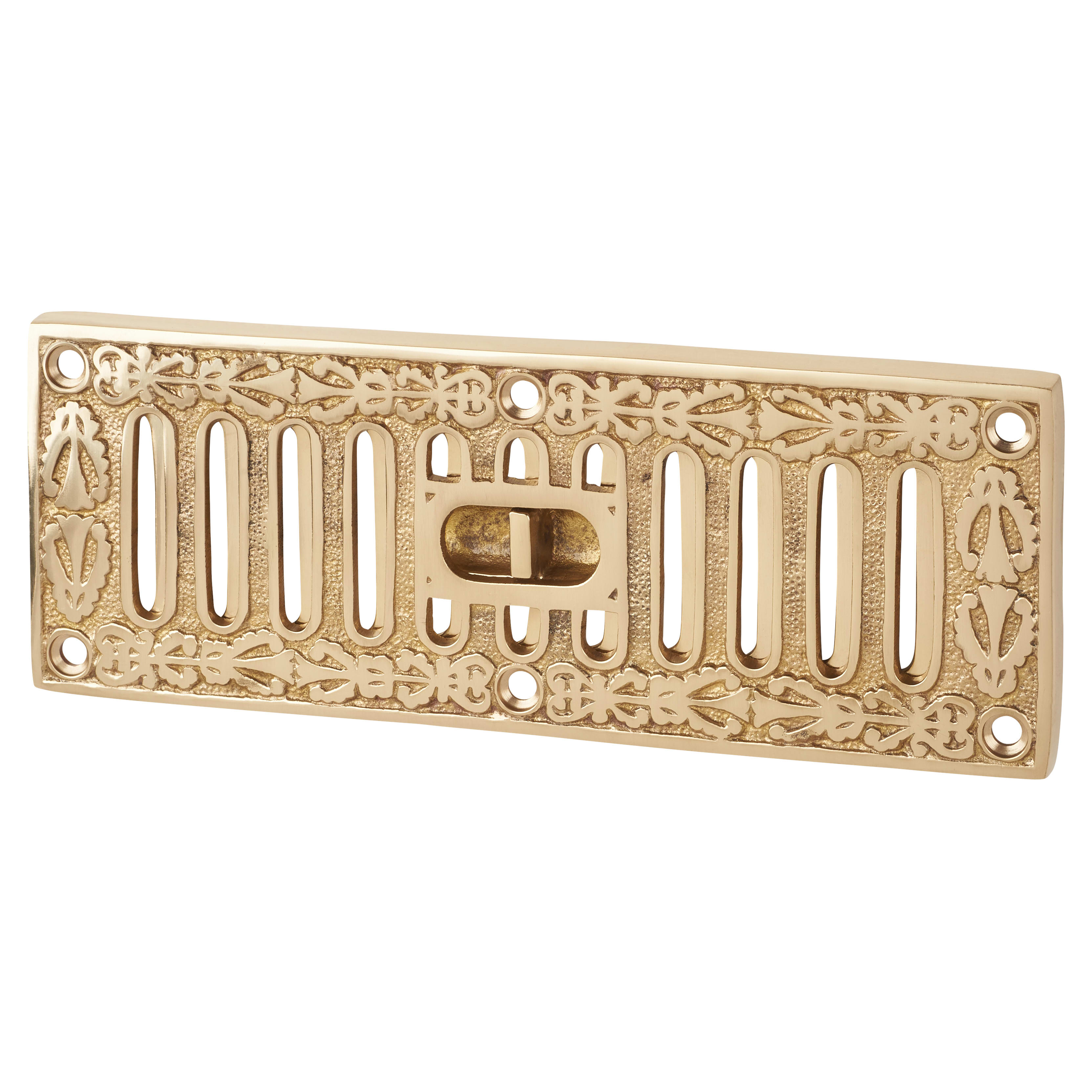 Decorative Hit & Miss Vent - 225 x 82mm - Polished Brass - view 2
