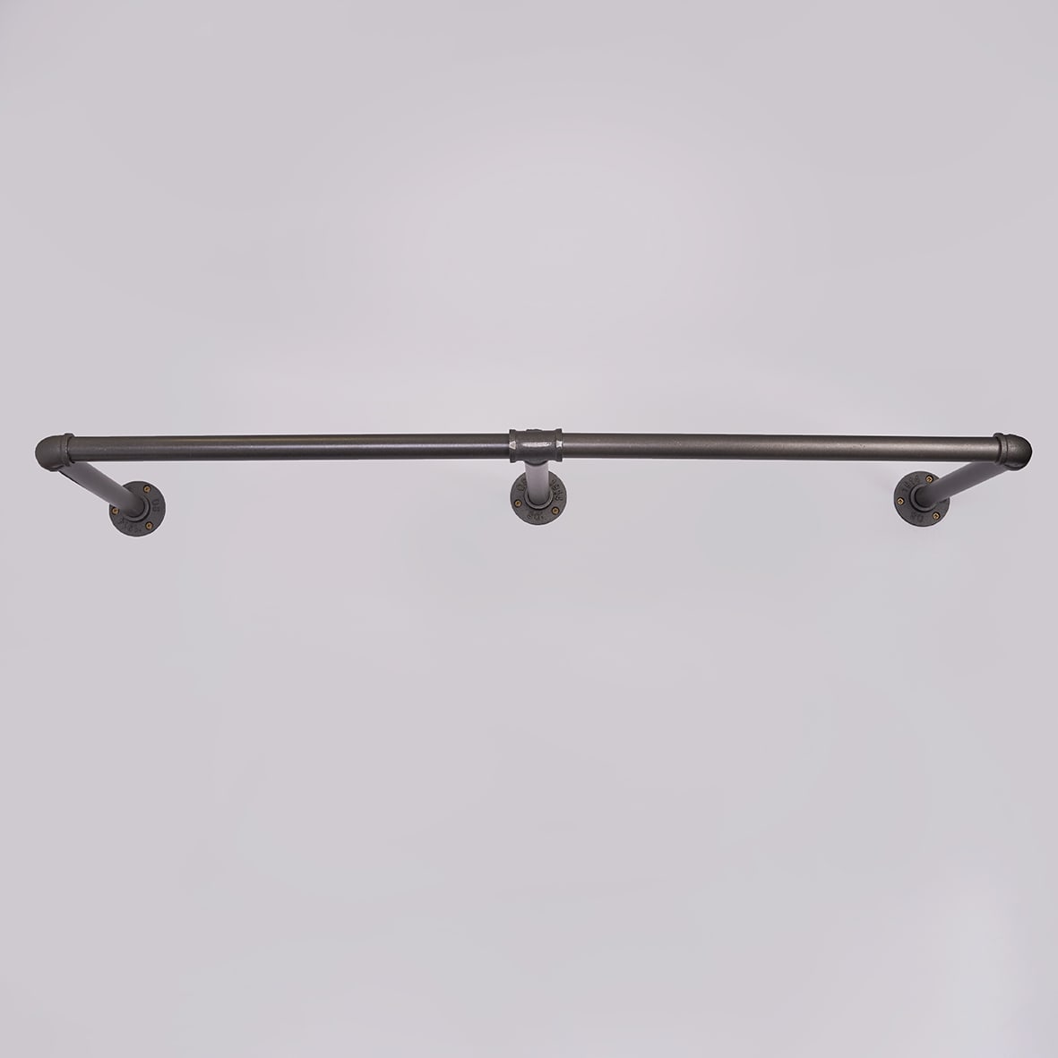 1/2" Long Pipe Wardrobe Rail Kit - Grey - view 2