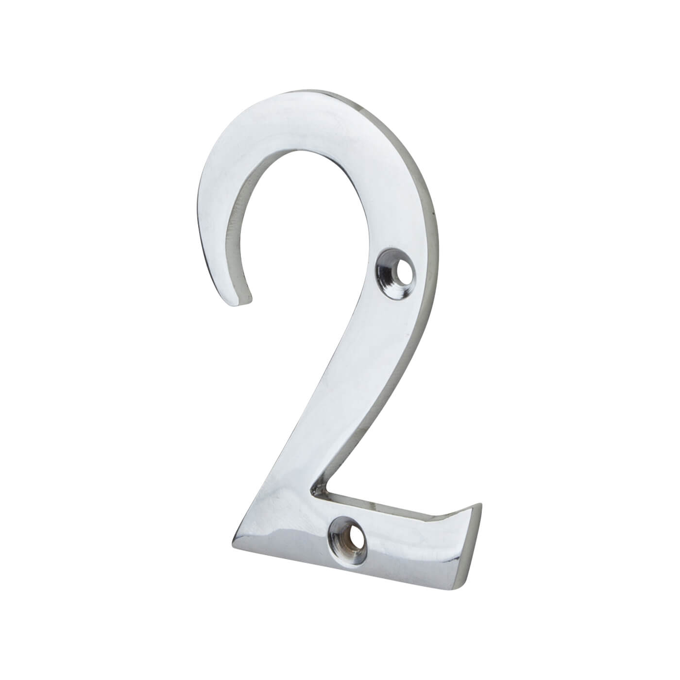 76mm Screw Fix Door Numeral - 2 - Polished Chrome - view 2