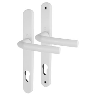 1117/3810N White uPVC Multipoint Door Handles - Long Plate - 92mm c/c - 44mm door - Birmingham Range - view 2