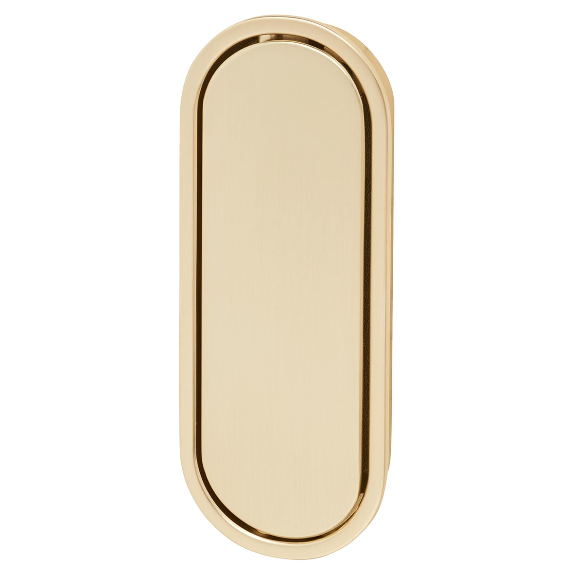 Eccles Oval Flush Cabinet Pull Handle - 117 x 47mm - Satin Brass - view 3