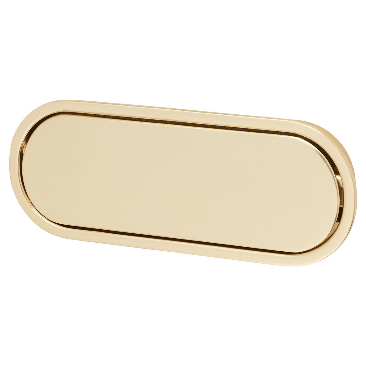 Eccles Oval Flush Cabinet Pull Handle - 117 x 47mm - Satin Brass - view 4