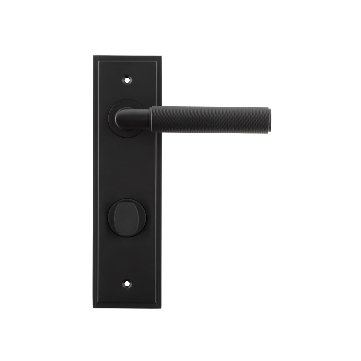 Black Fire Rated DIN Bathroom Door Handles - Piccadilly - Inner 2 - 200 x 55mm - view 2