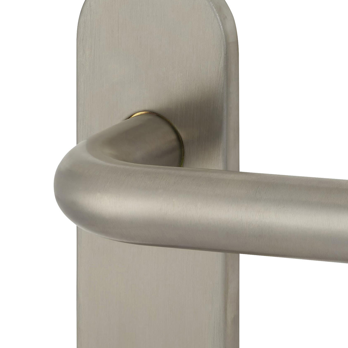 Satin Stainless Steel 19mm Return to Door Euro Lock Door Handles - Radius - 72mm c/c - view 4