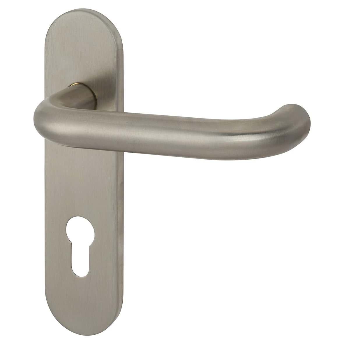 Satin Stainless Steel 19mm Return to Door Euro Lock Door Handles - Radius - 72mm c/c - view 5