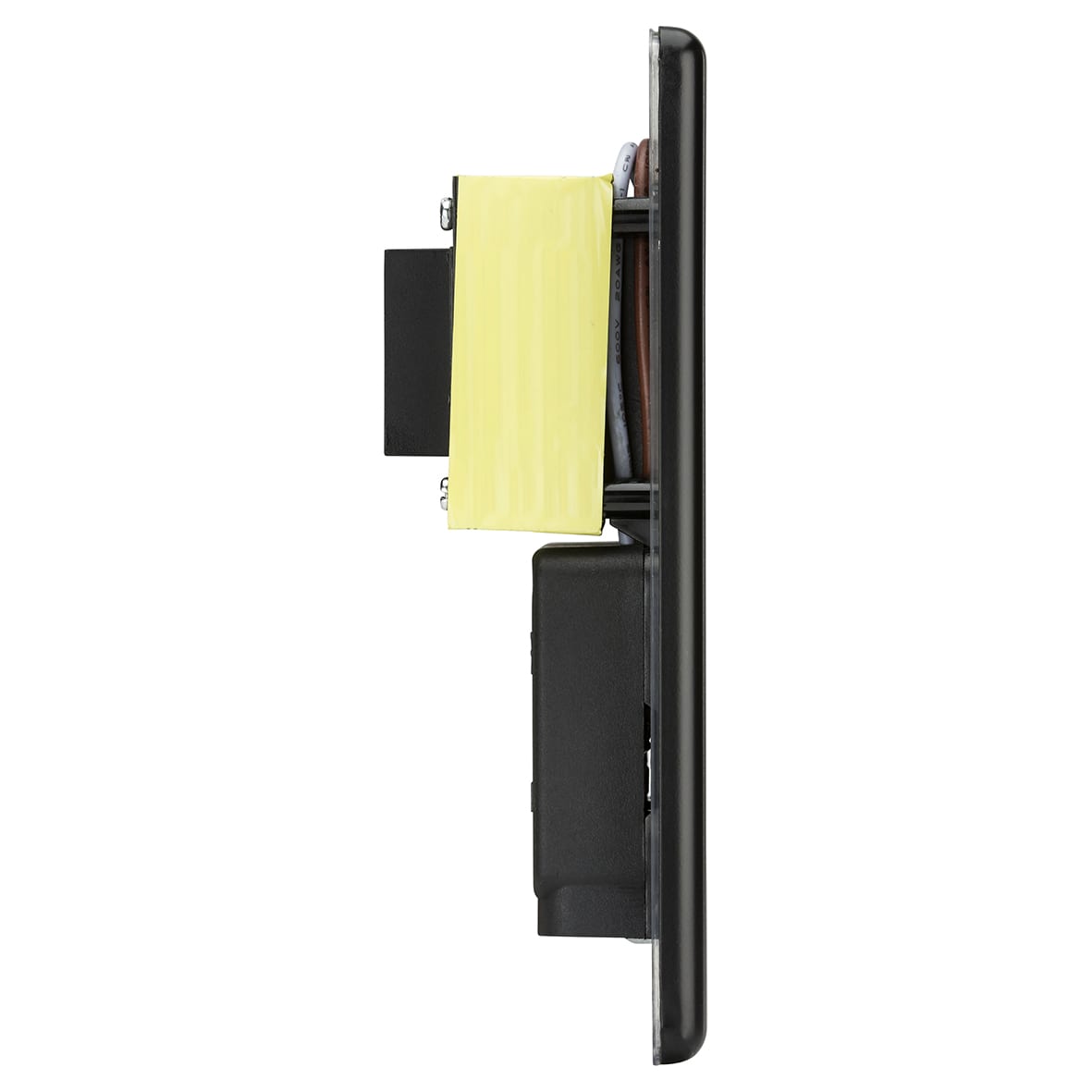 115/230V Round Edge Dual Voltage Shaver Socket - Matt Black with Black Insert - view 3