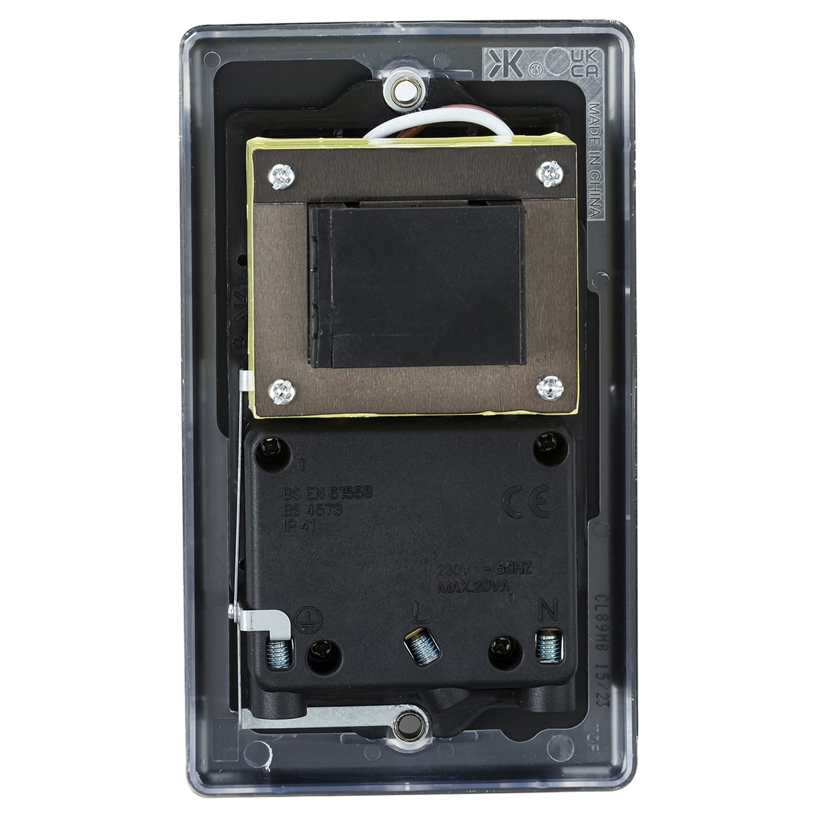 115/230V Round Edge Dual Voltage Shaver Socket - Matt Black with Black Insert - view 4