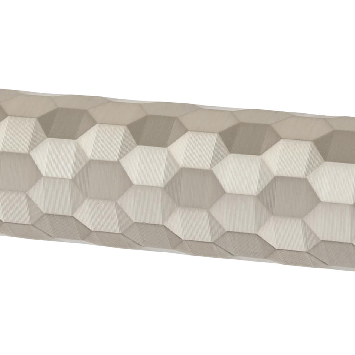 Satin Nickel Honeycomb Door Handles on Round Rose - Cara Range - view 4