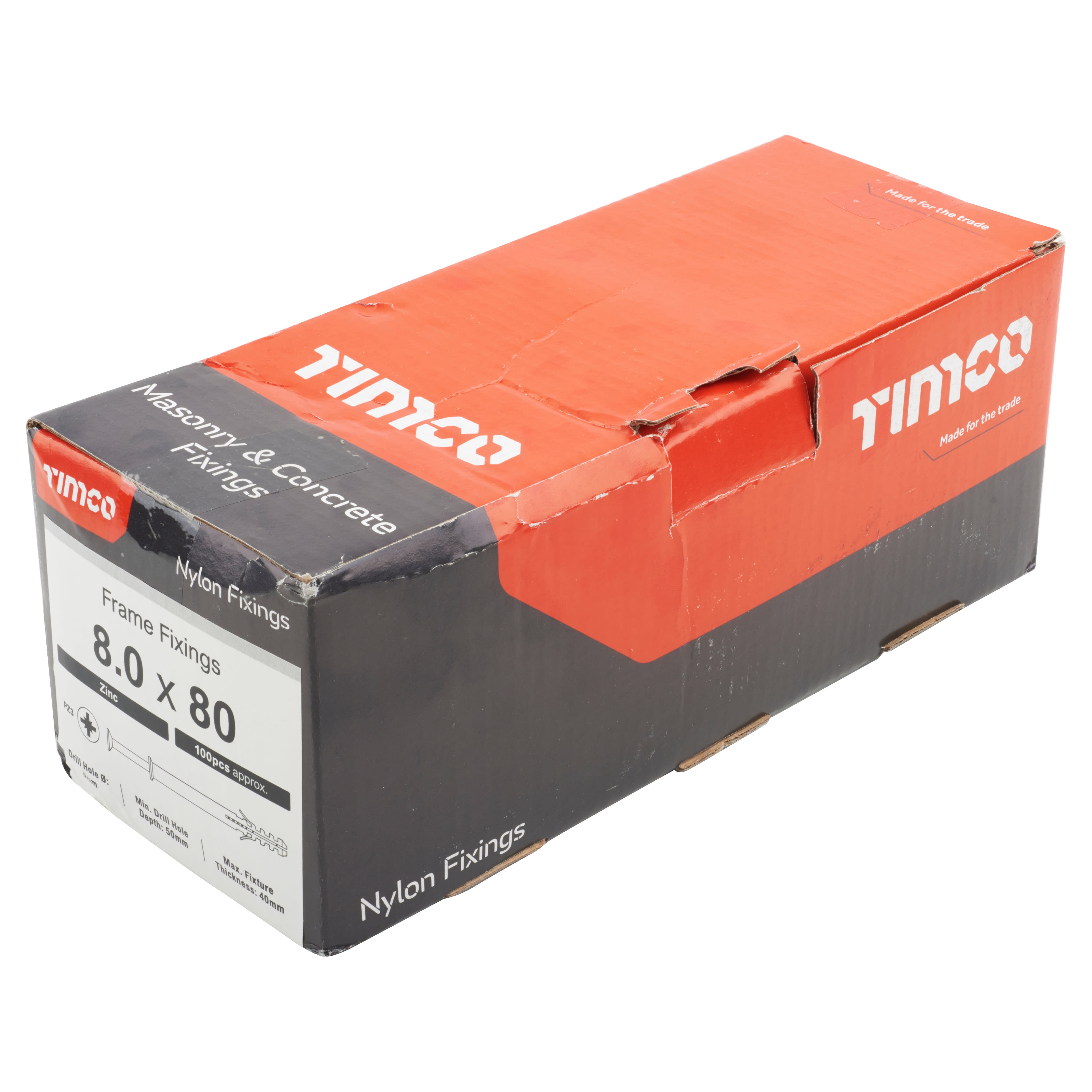 Screw Type Frame Fixing - 8 x 80mm - Pack of 100 - view 2