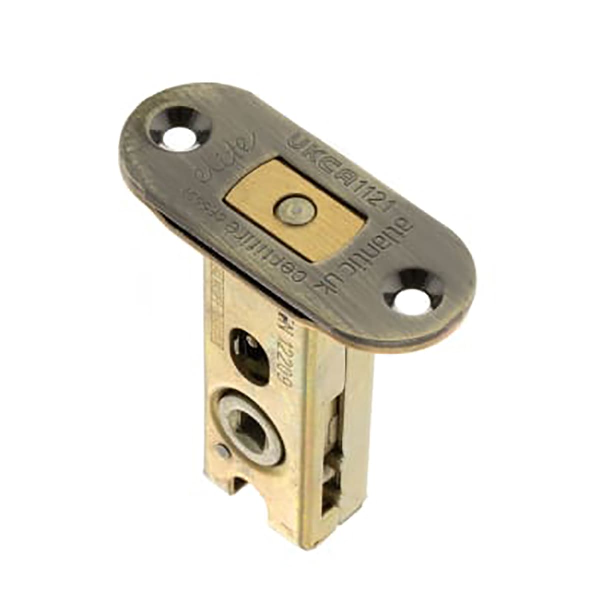 Fire-Rated Bolt Through Tubular Bathroom Deadbolt - 65mm Case - 45mm Backset - Radius - Ant Brass - view 2