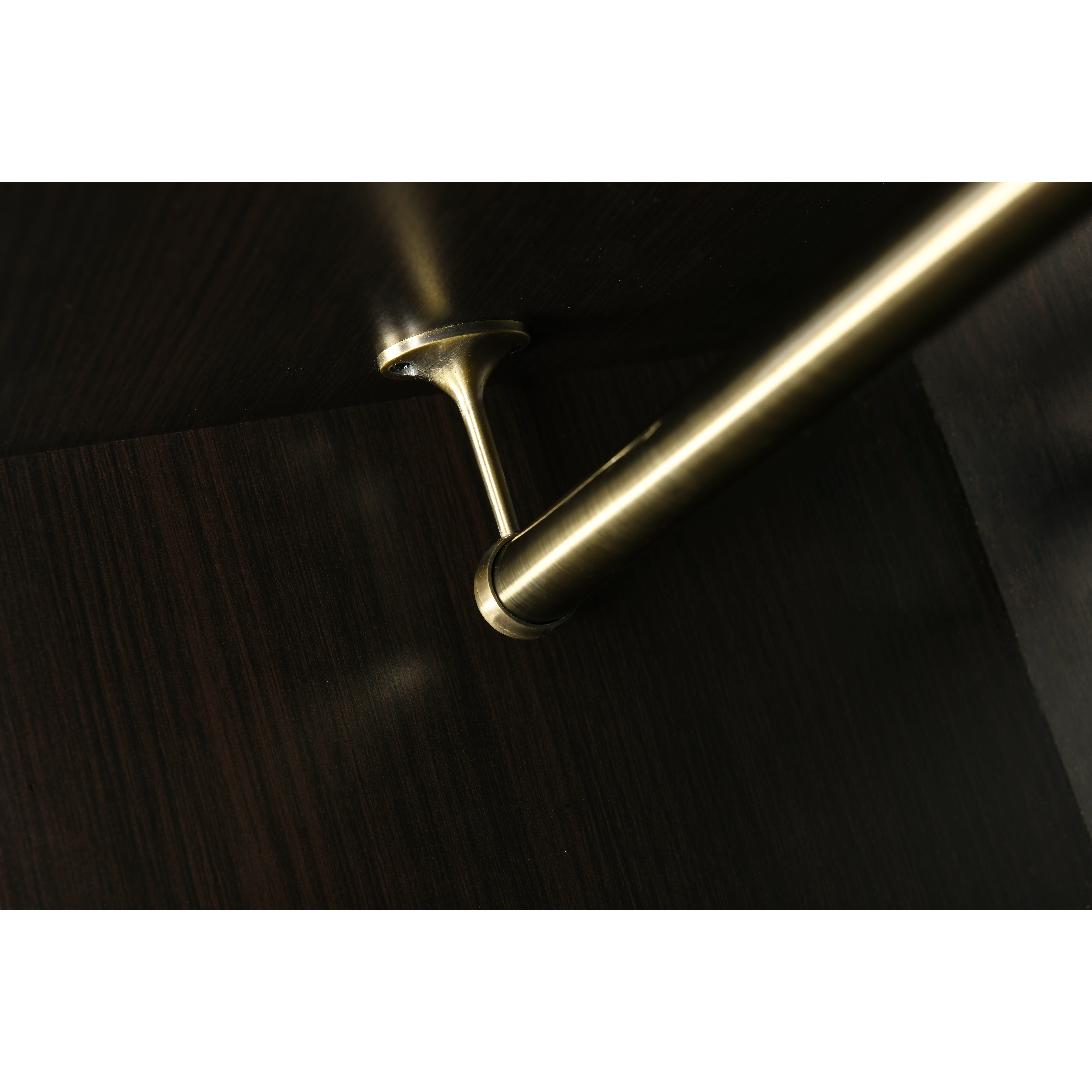25mm Wardrobe Hanging Rail End Bracket - Antique Brass - view 2