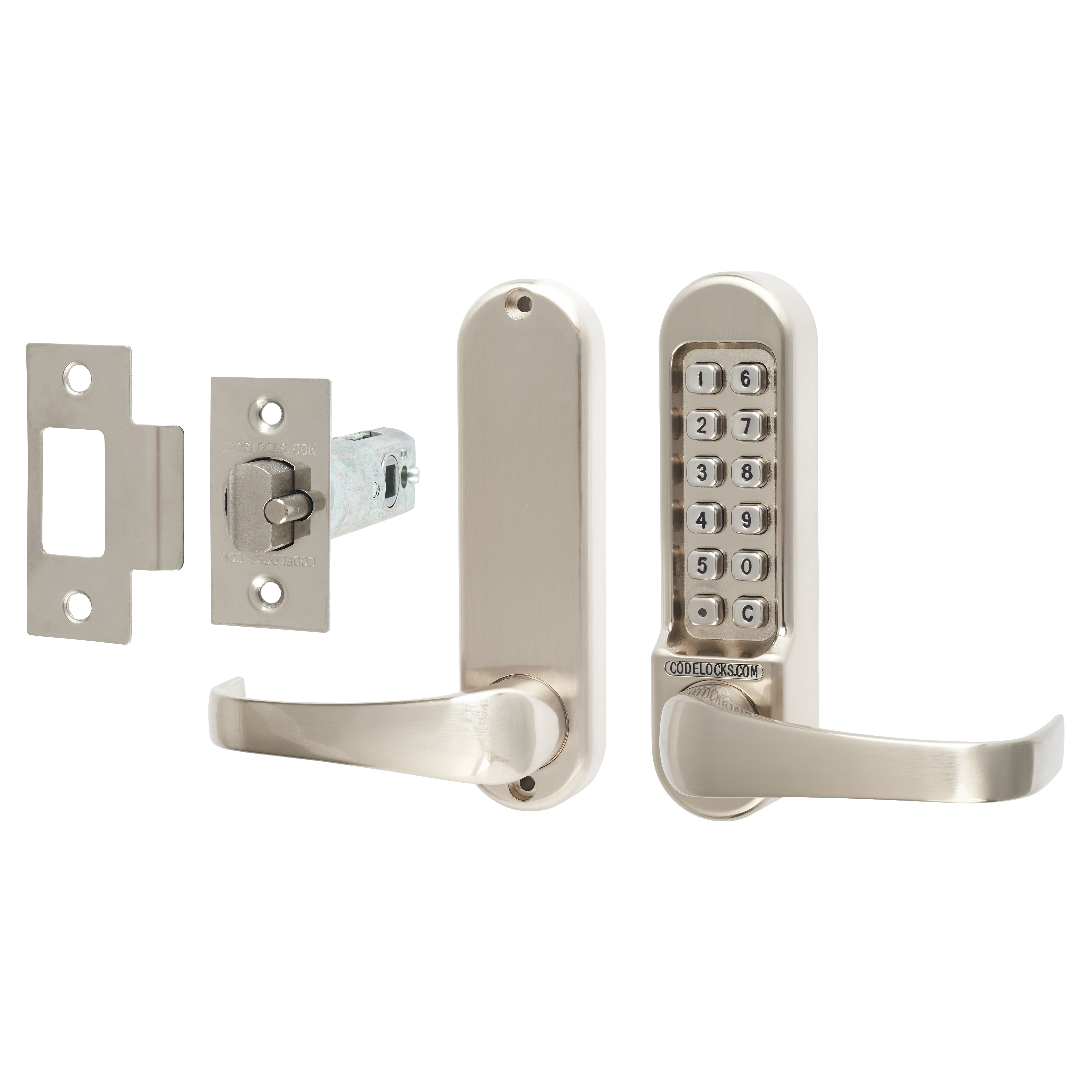 Push Button Code Lock and Latch - Code Free Option - Stainless Steel - view 2