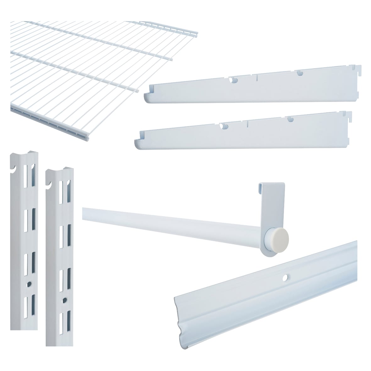Wardrobe Kit - 1 Bay & 1 x Ventilated Wire Shelf - White - view 3
