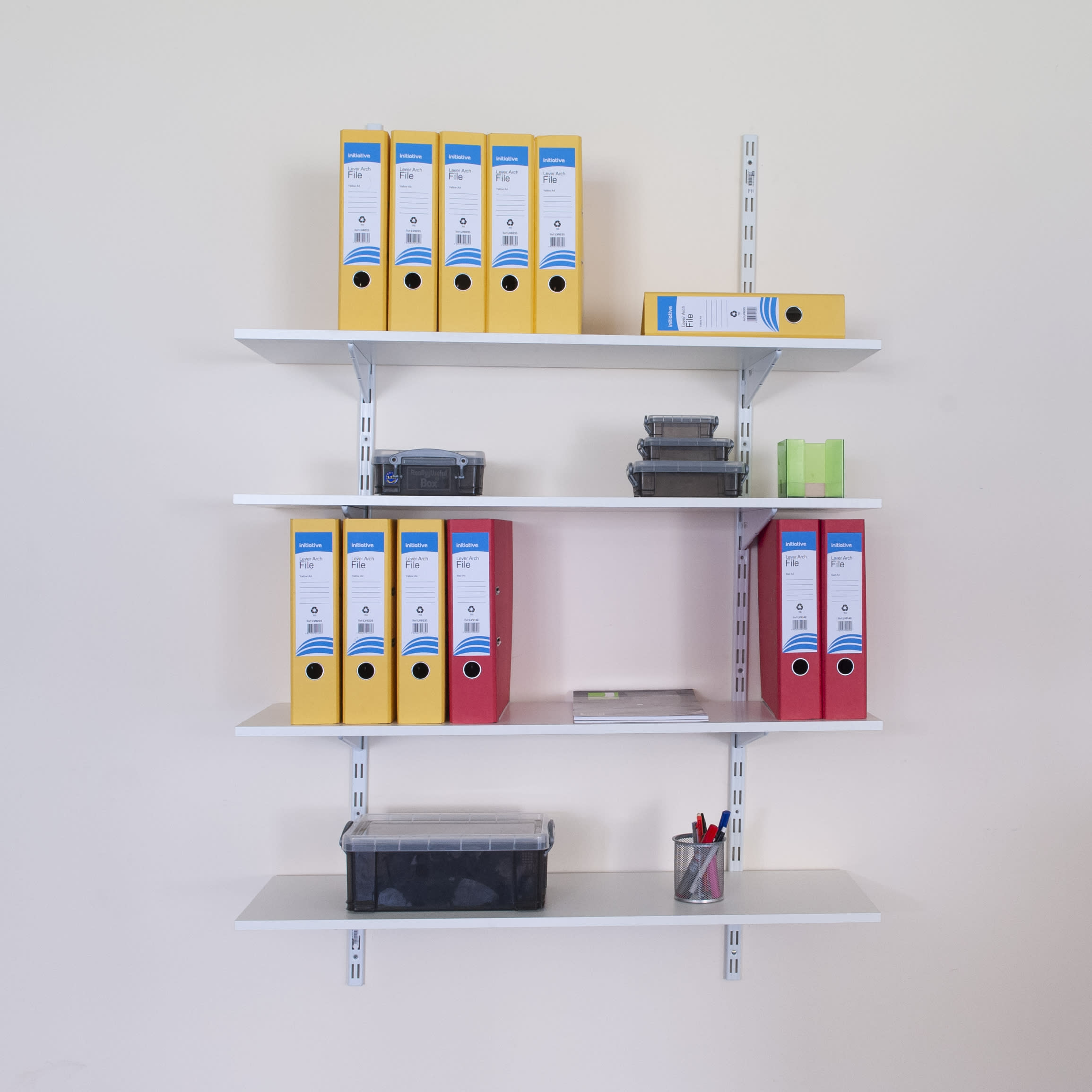 Twin Slot Shelf White Edged Melamine Board - 1000 x 400 x 15mm - view 4