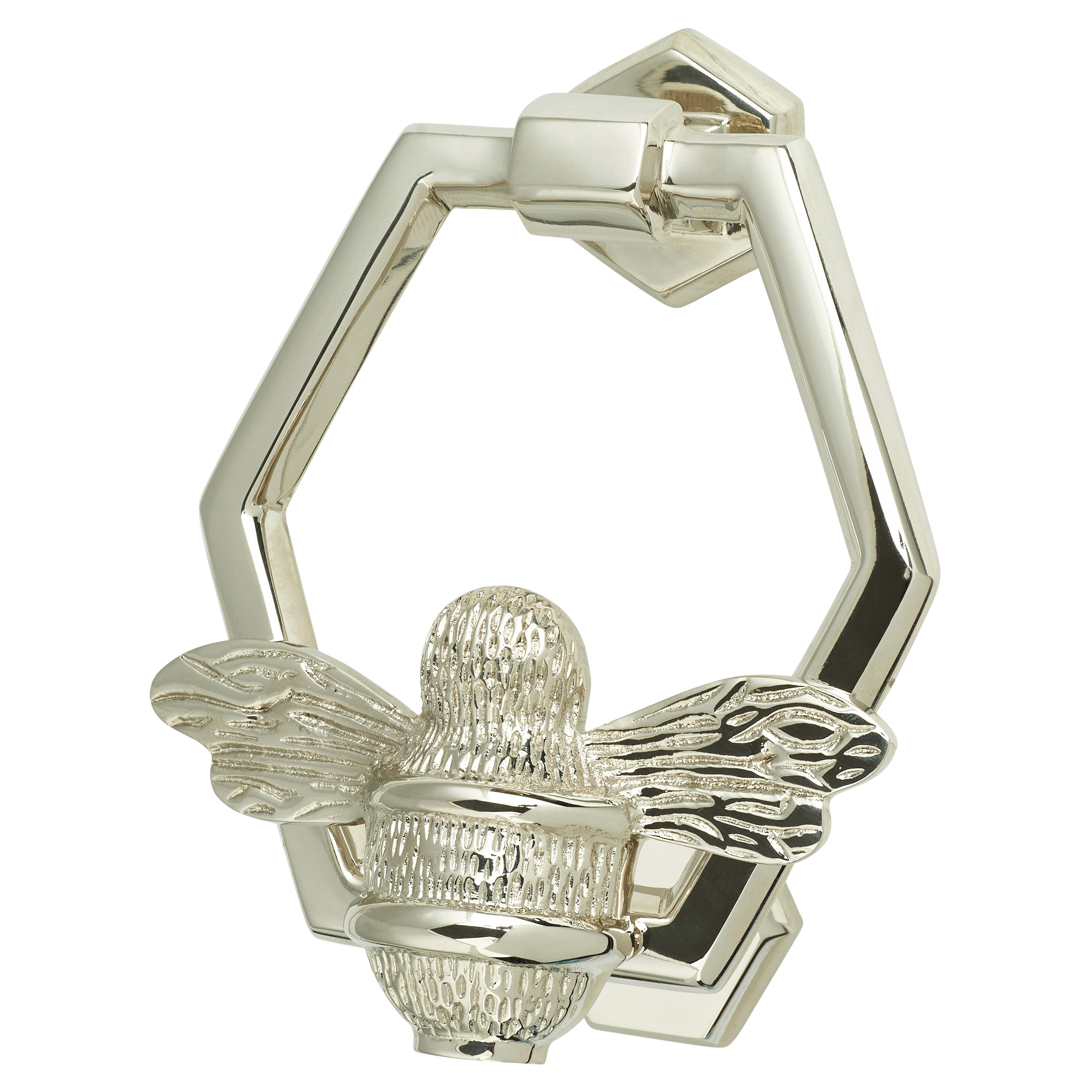 Bumble Bee Hexagonal Door Knocker - Nickel - 125 x 105mm - view 2
