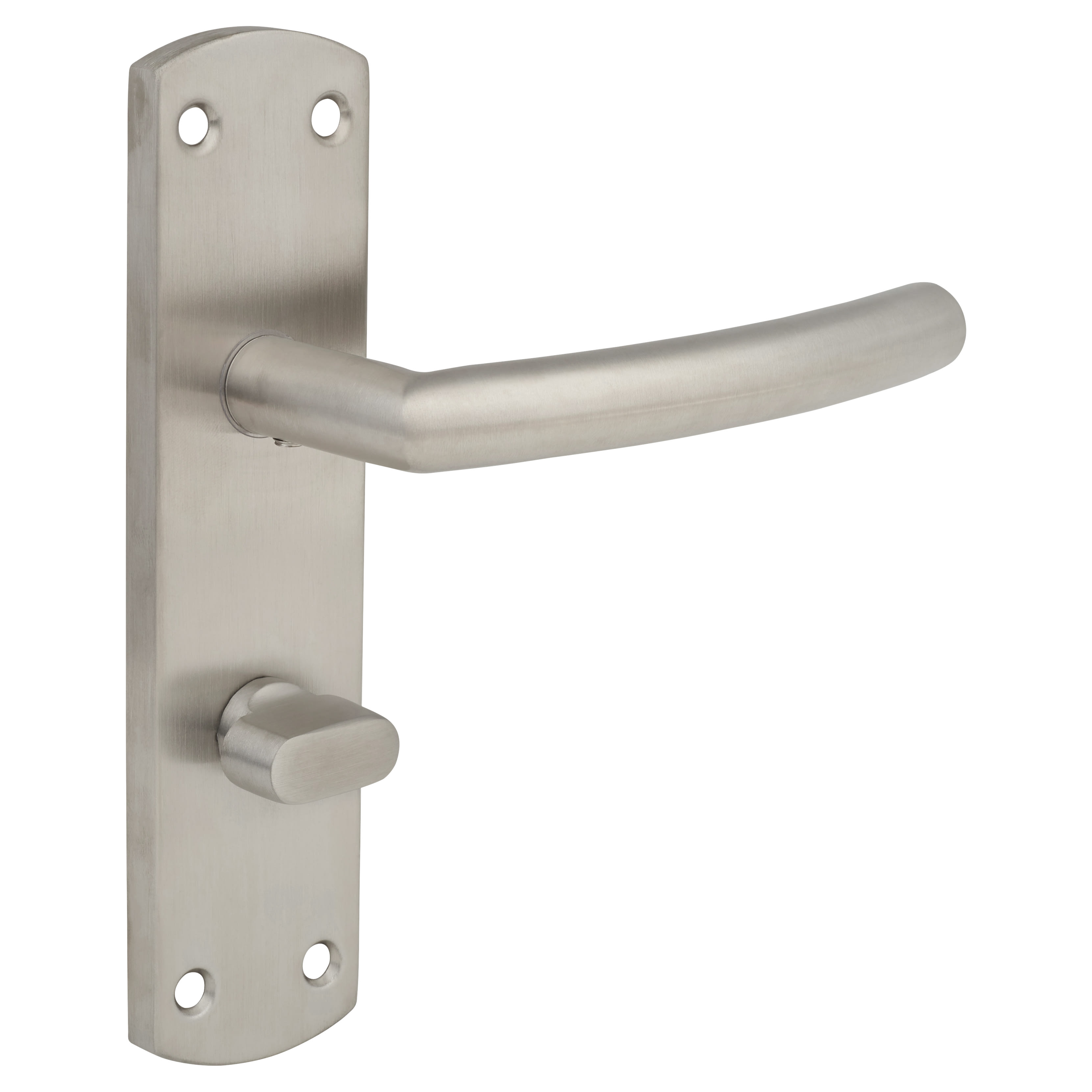 Satin Stainless Steel Arched Bathroom Door Handles - 172 x 44mm - view 3