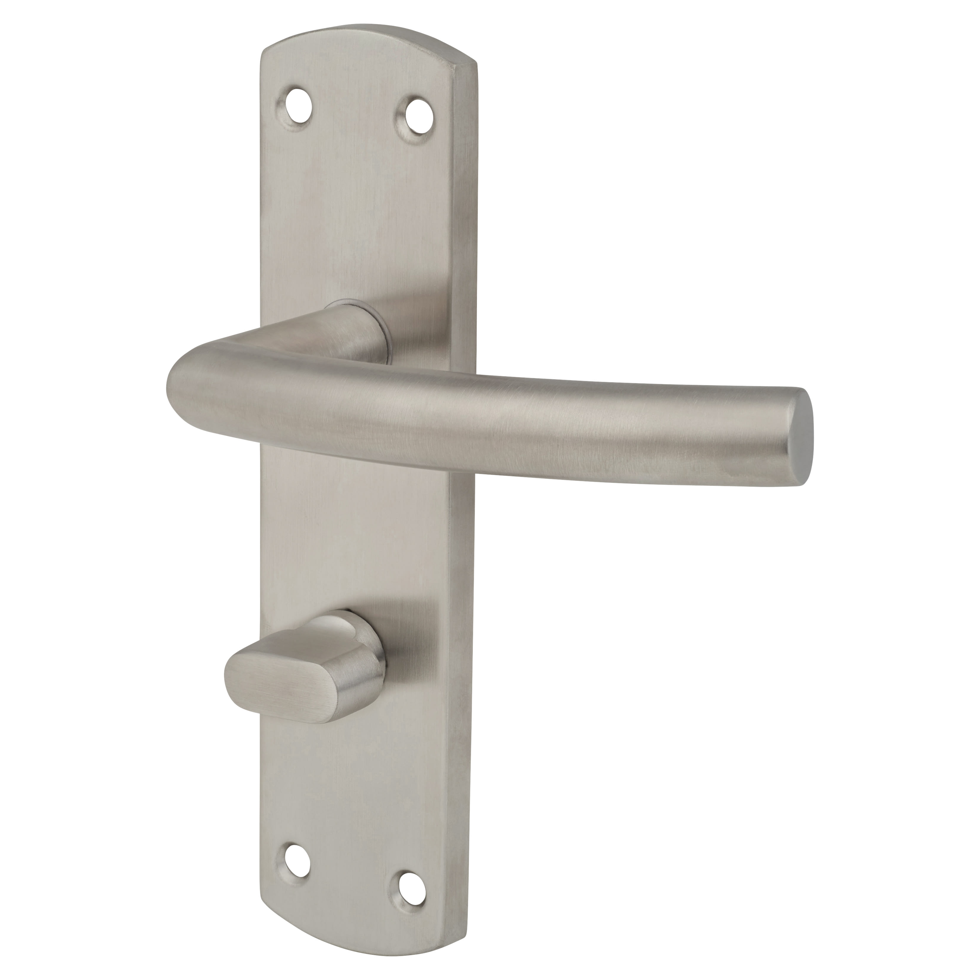 Satin Stainless Steel Arched Bathroom Door Handles - 172 x 44mm - view 5