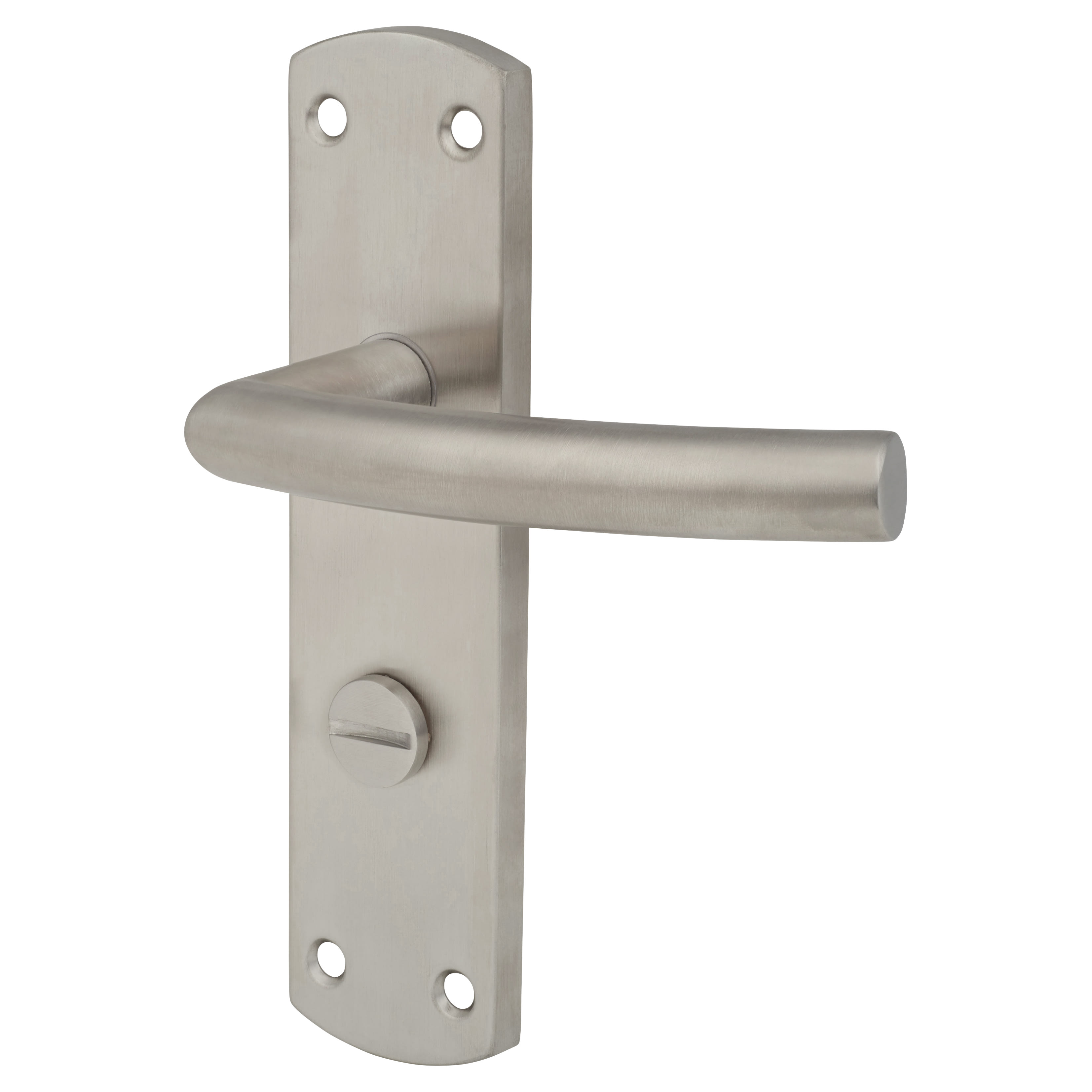 Satin Stainless Steel Arched Bathroom Door Handles - 172 x 44mm - view 6