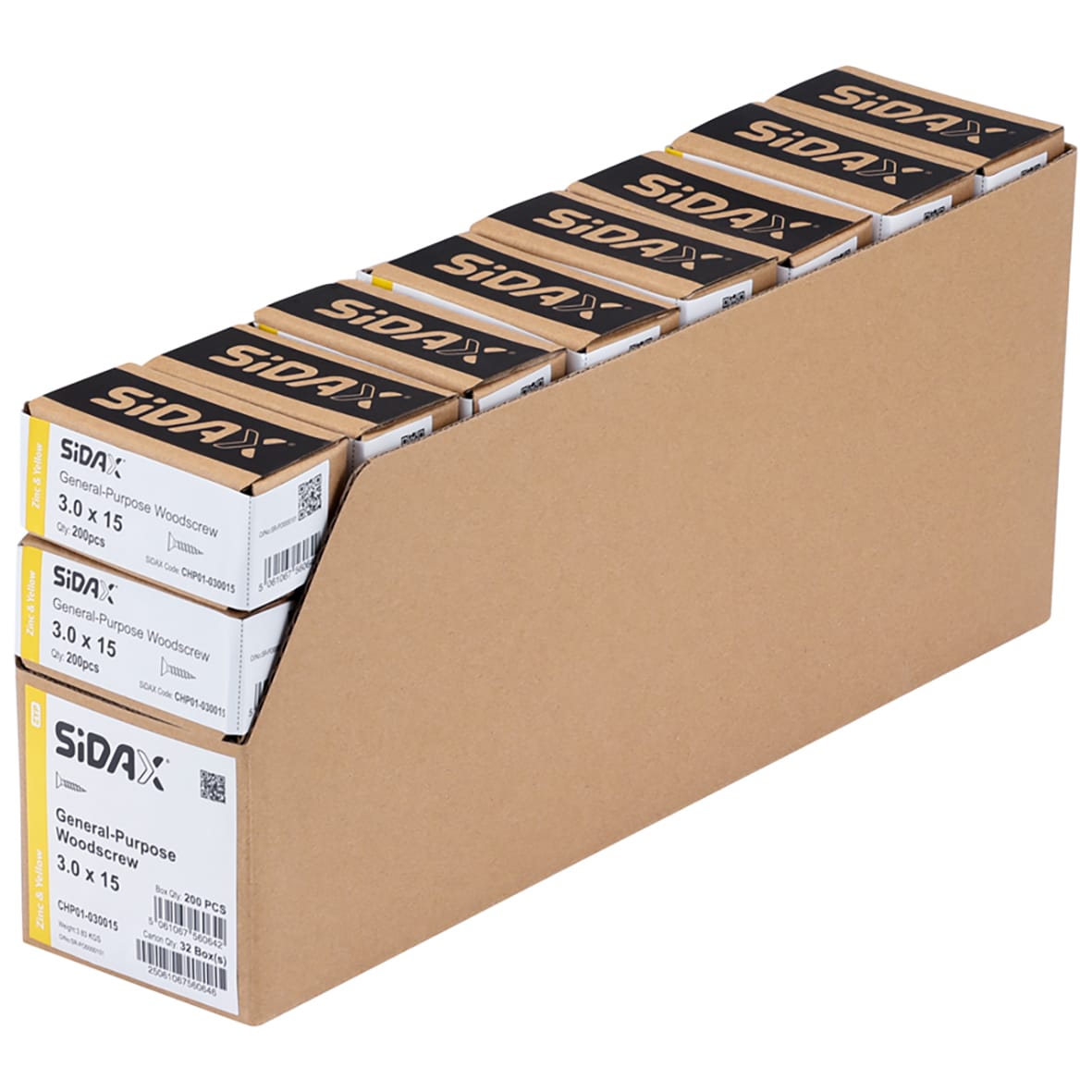General Purpose Pozi Countersunk Chipboard Wood Screws - 3.5 x 15mm - Yellow Zinc - Pk of 200 - view 3