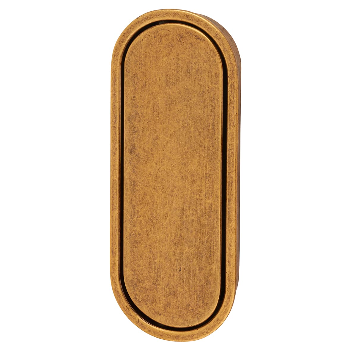 Eccles Oval Flush Cabinet Pull Handle - 117 x 47mm - Antique Brass - view 3
