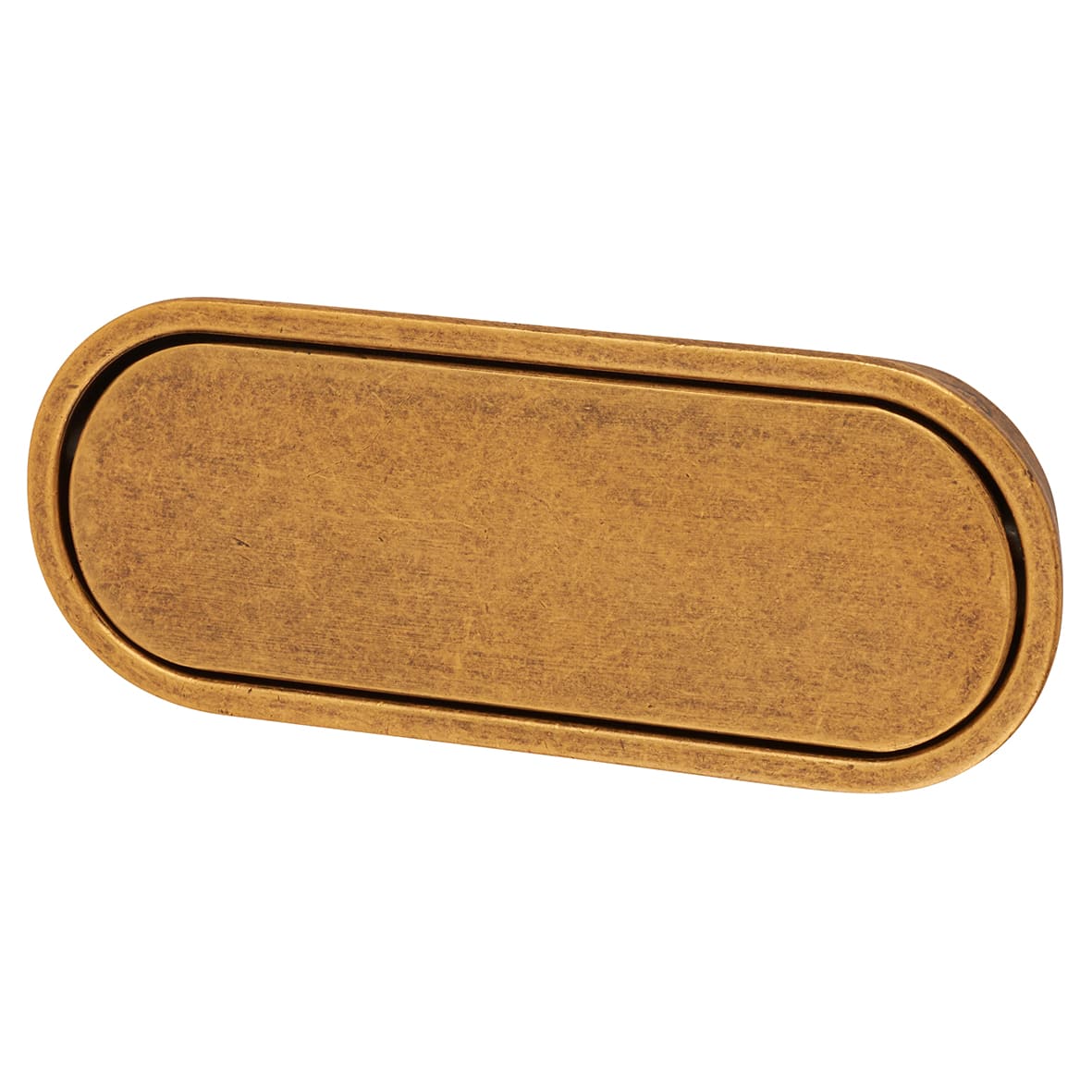 Eccles Oval Flush Cabinet Pull Handle - 117 x 47mm - Antique Brass - view 4