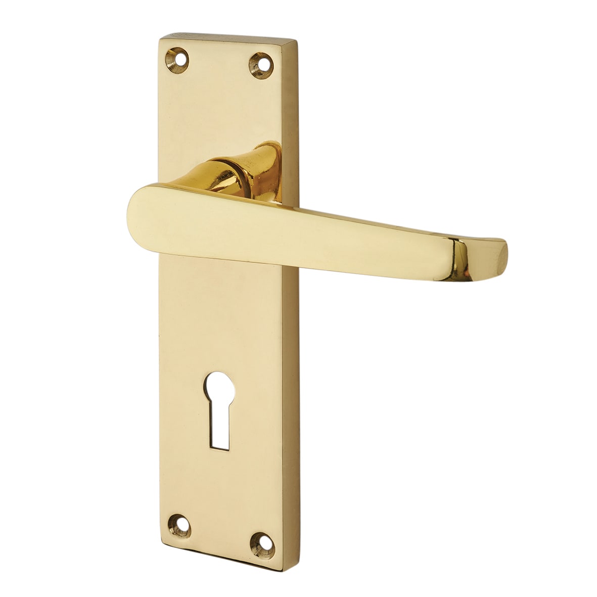 Polished Brass Budget Straight 3 Lever Sashlock Door Handles Pack - Mia Range - view 2