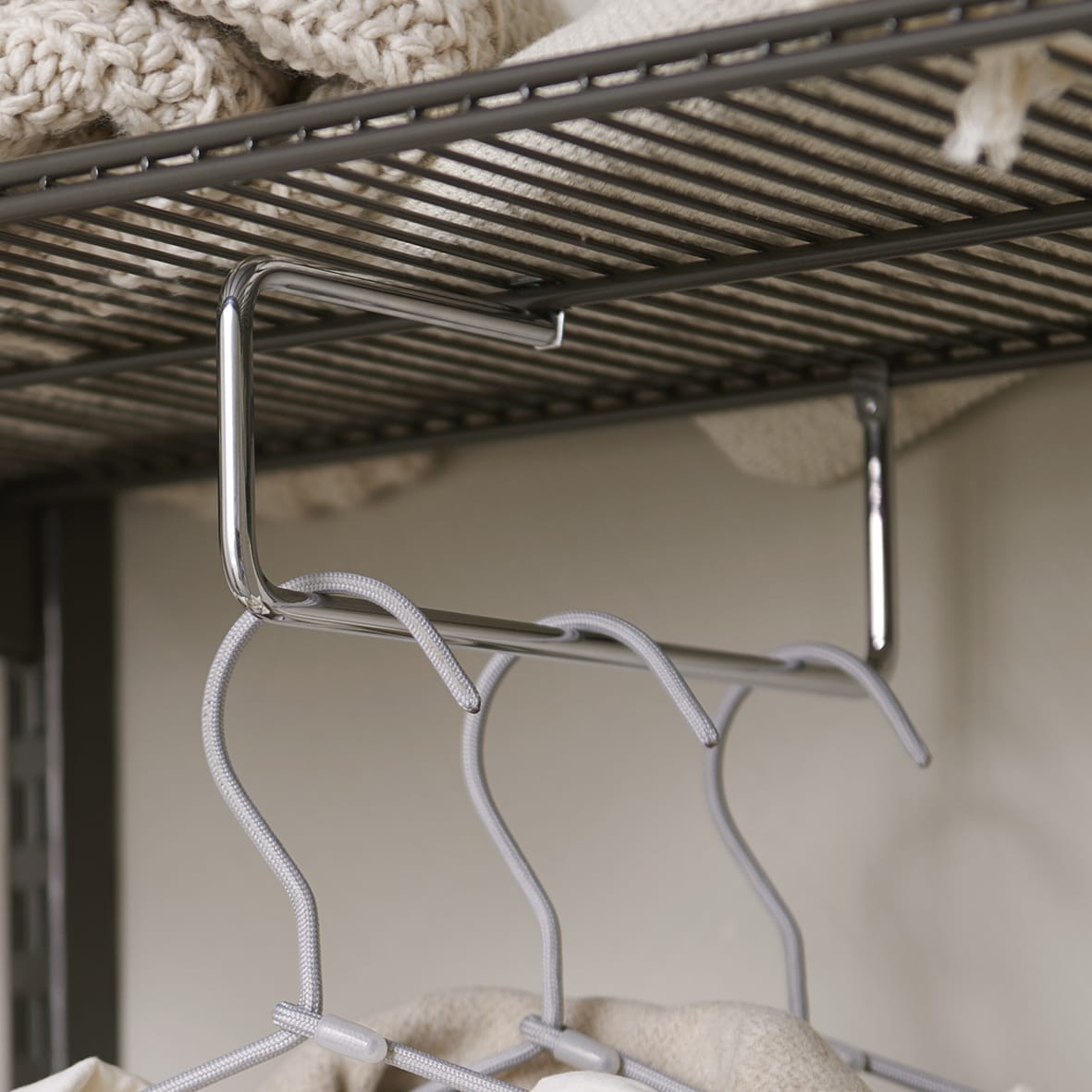 Top Track System - Click In Clothes Valet Rod - 387 x 11 x 88mm - Silver - view 2