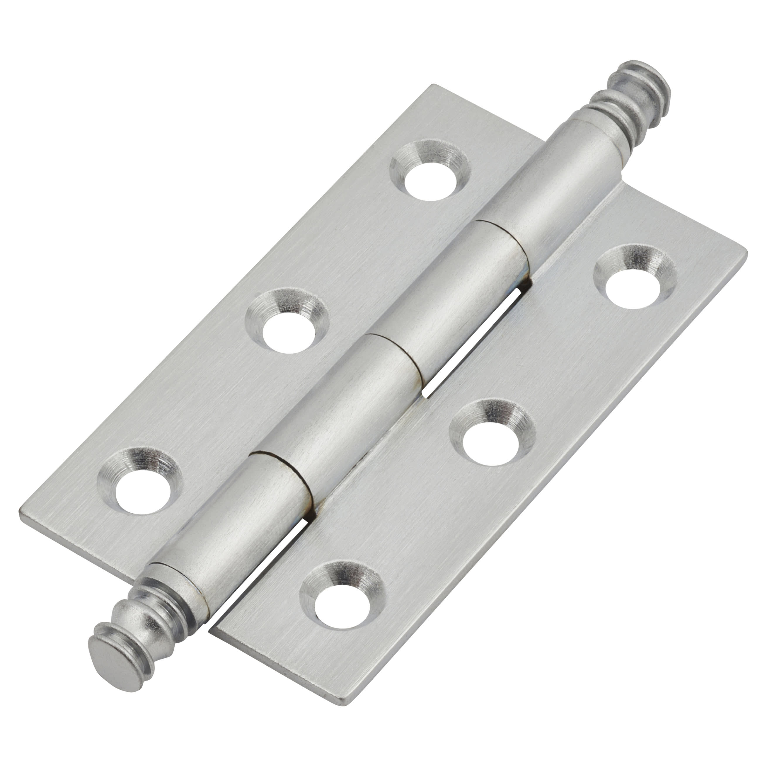 Solid Drawn Finial Butt Cabinet Hinge - 50 x 28 x 1.45mm - Satin Chrome - Pair - view 2