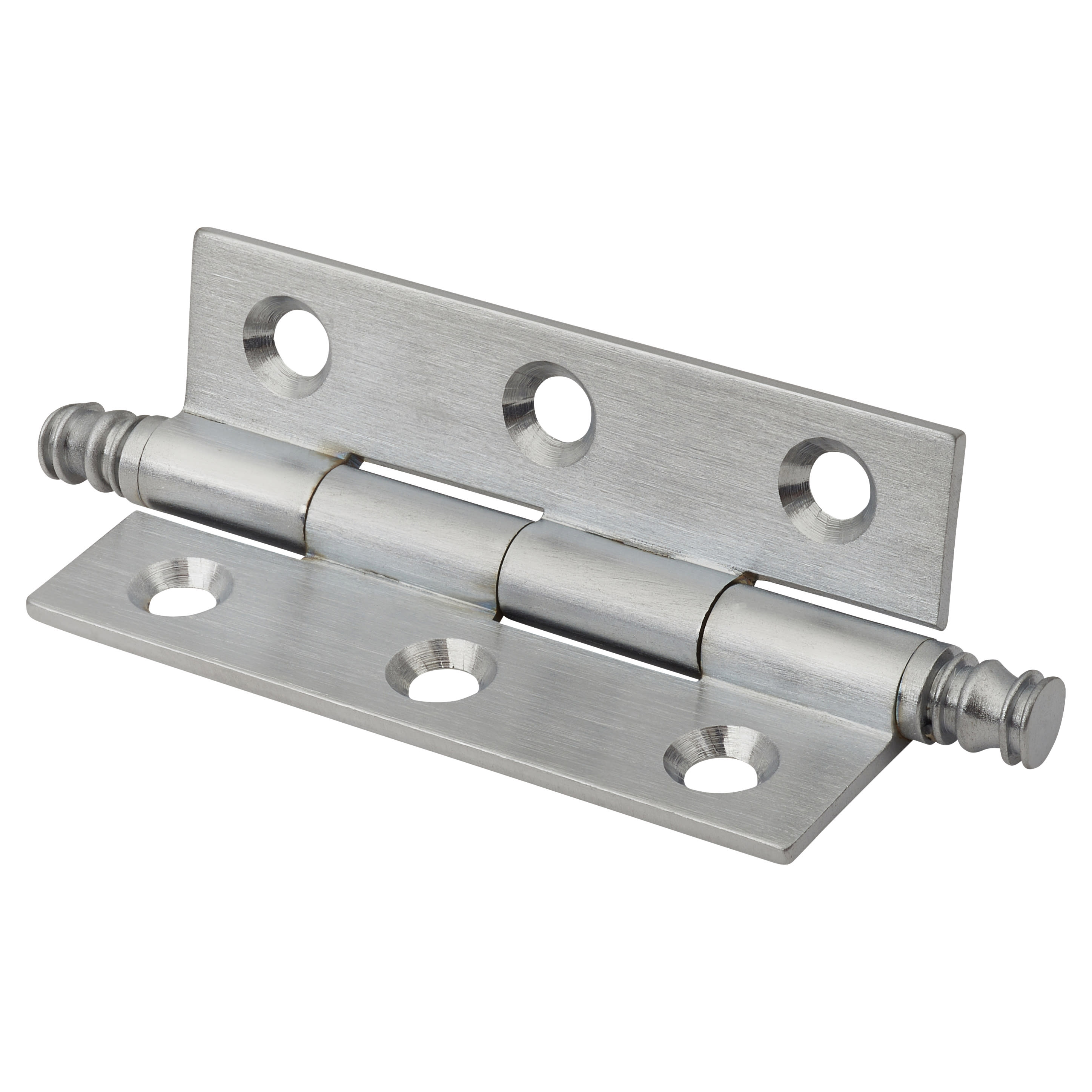Solid Drawn Finial Butt Cabinet Hinge - 50 x 28 x 1.45mm - Satin Chrome - Pair - view 3
