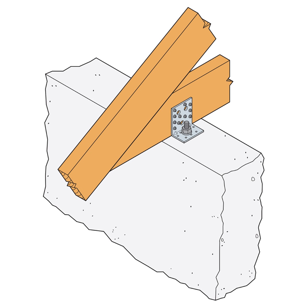 Reinforced Angle Bracket - 90 x 48 x 76mm - view 6