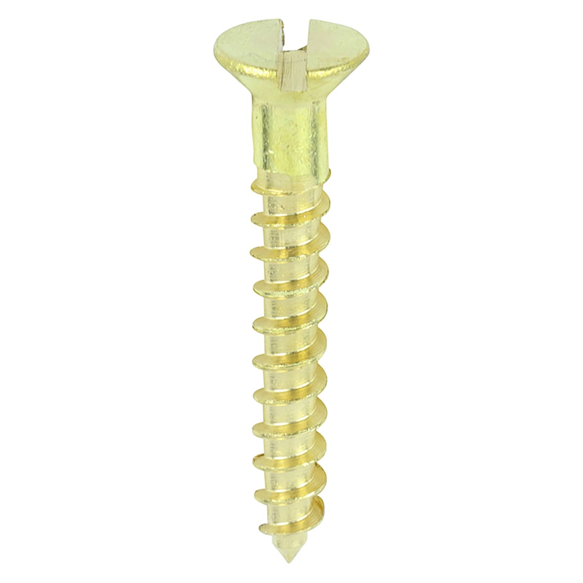 Slotted Countersunk Wood Screws - 6 x 1" - Solid Brass - Pack of 200 - view 2