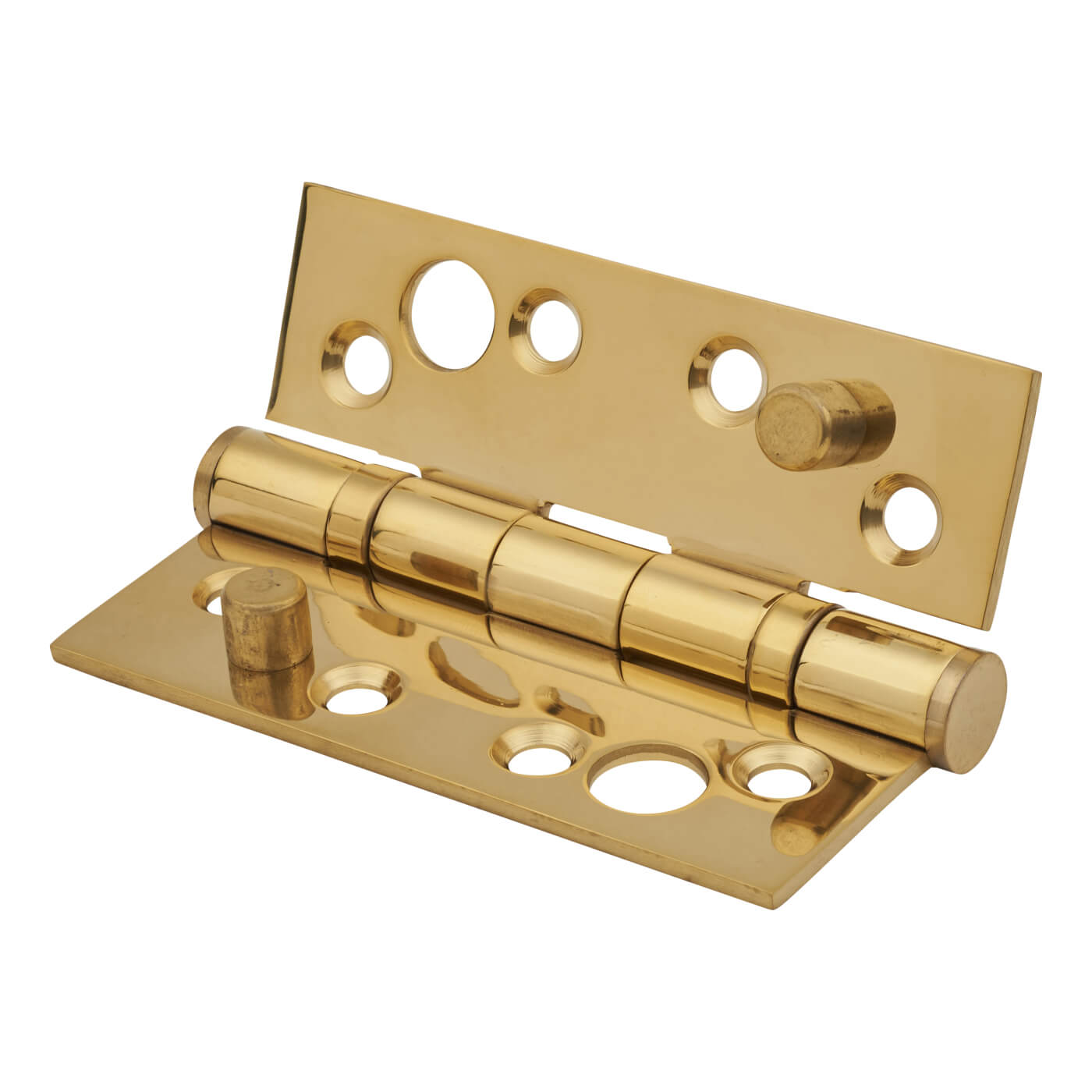 Security Ball Bearing Butt Door Hinge - 102 x 76 x 3mm - PVD Brass - Pair - view 3
