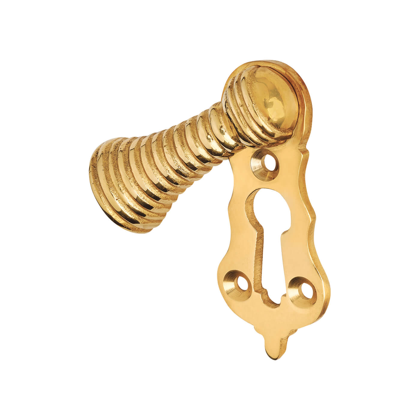 Beehive Covered Escutcheon - 48 x 29mm - Brass - view 2