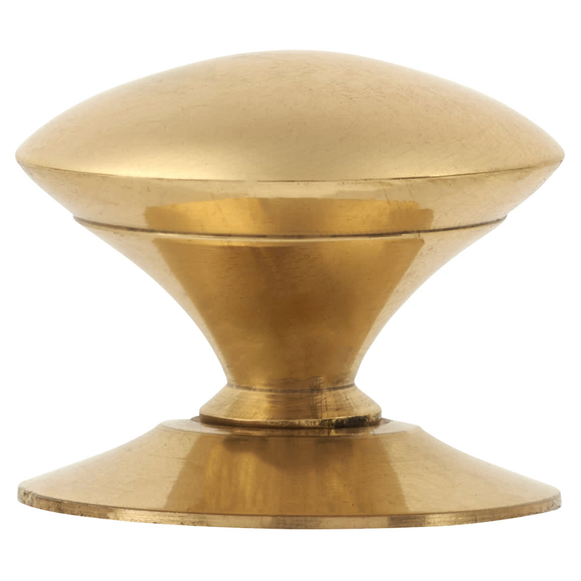 Budget Victorian Round Cabinet Knob - 35mm Diameter - Polished Brass - view 2