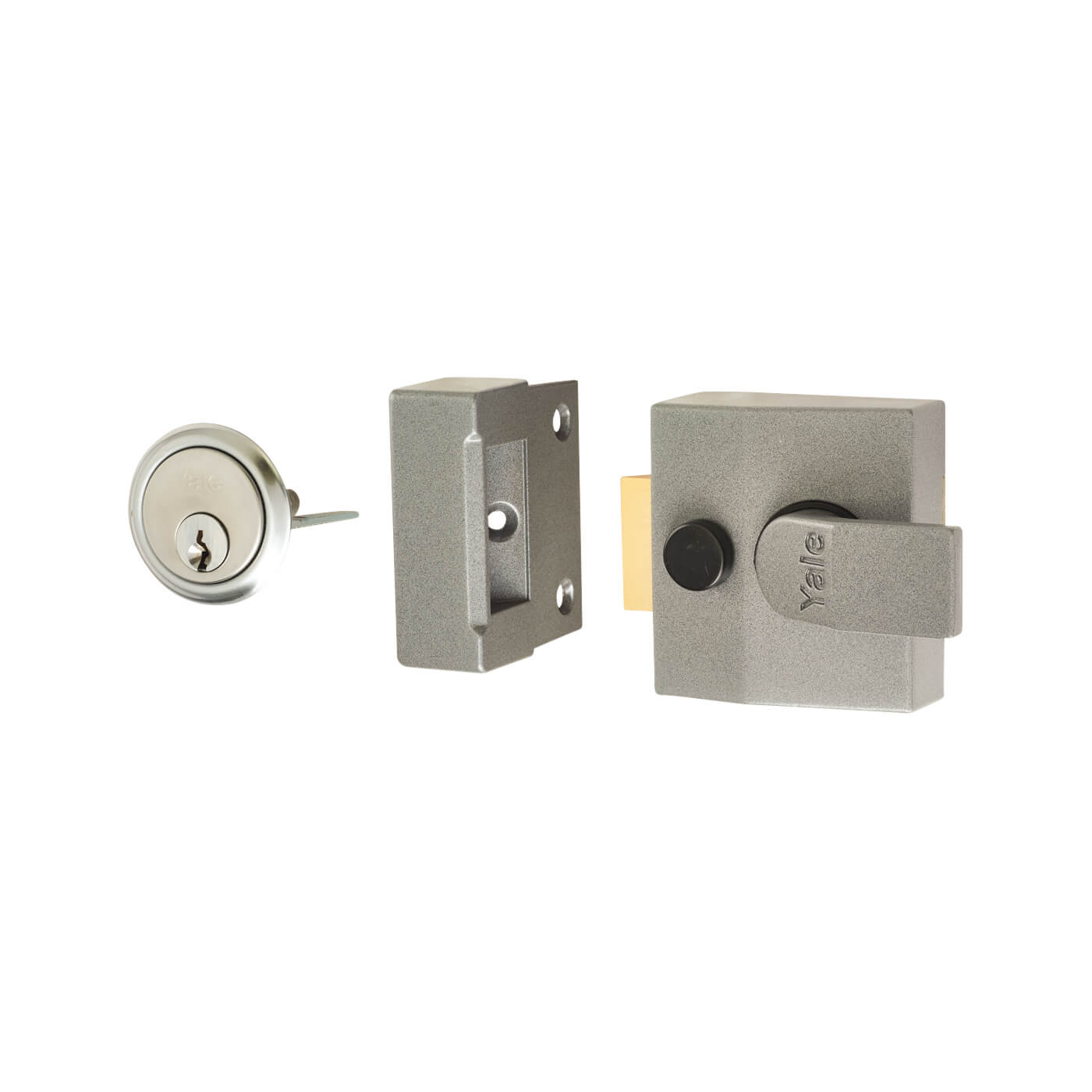 85 Double Locking Nightlatch - 40mm Backset - Grey Case/Satin Chrome Cylinder - view 2