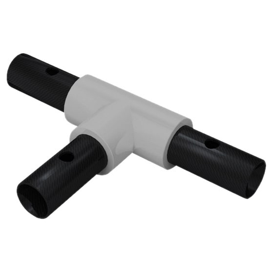 FibreRail Tee Connector - Key Clamp System - 90° - Grey - view 2