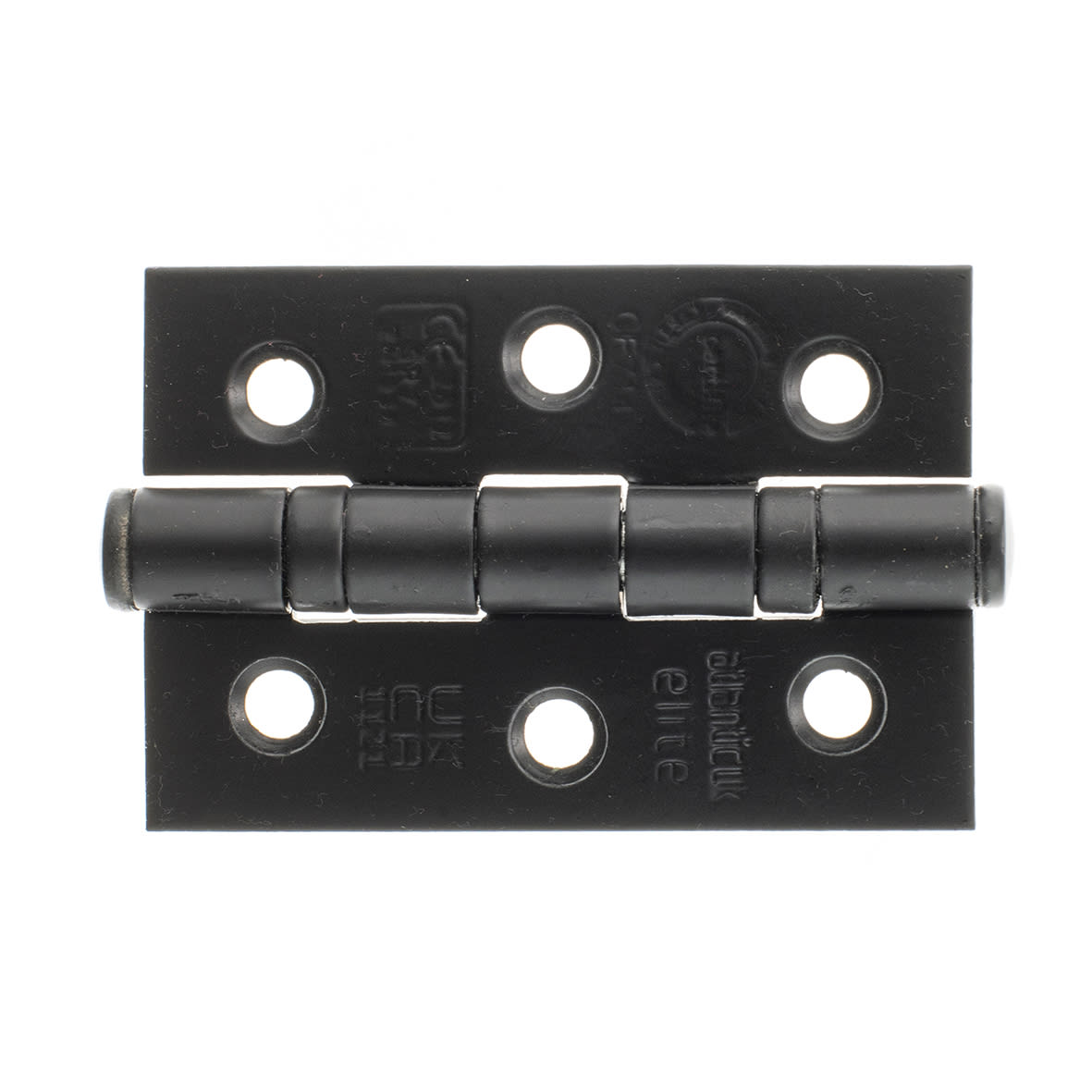 Twin Ball Bearing Grade 7 Butt Fire Door Hinge - 76 x 51 x 2mm - Matt Black - Pair - view 2