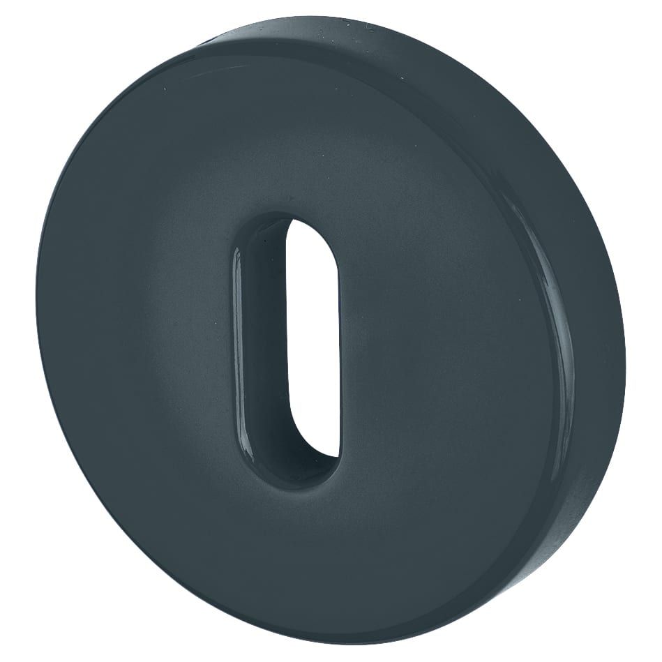 Nylon Escutcheon - 52mm Diameter - Keyhole - Anthracite Grey - Pair - view 2