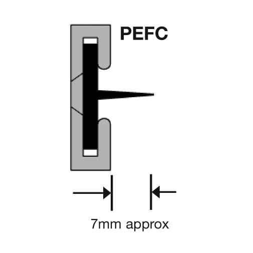 PEFC Wiping Seal - 2100mm Length - Satin Anodised Aluminium - view 2