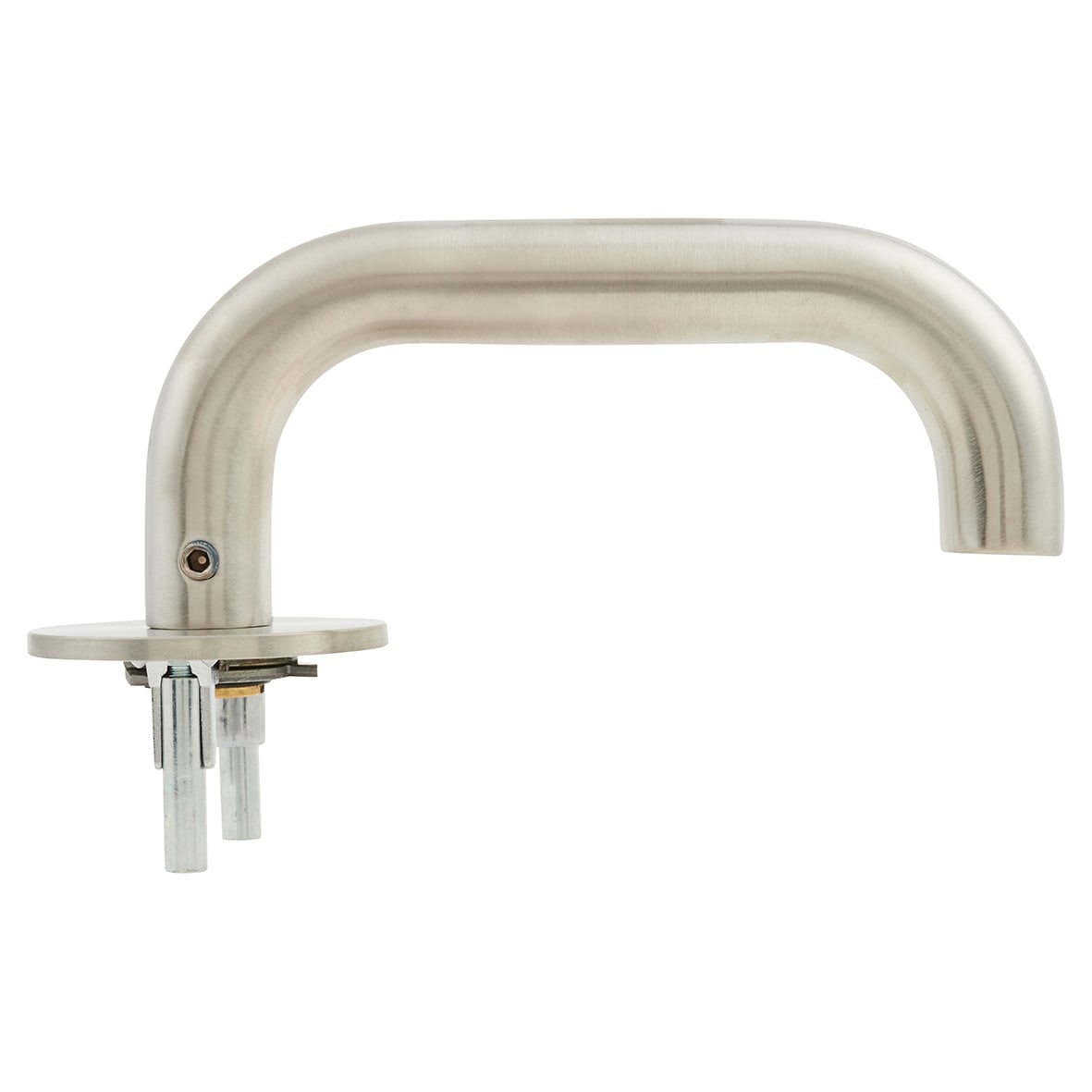 Satin Stainless Steel Door Handles on Round Slim Rose - Schema Kurvig Range - view 5
