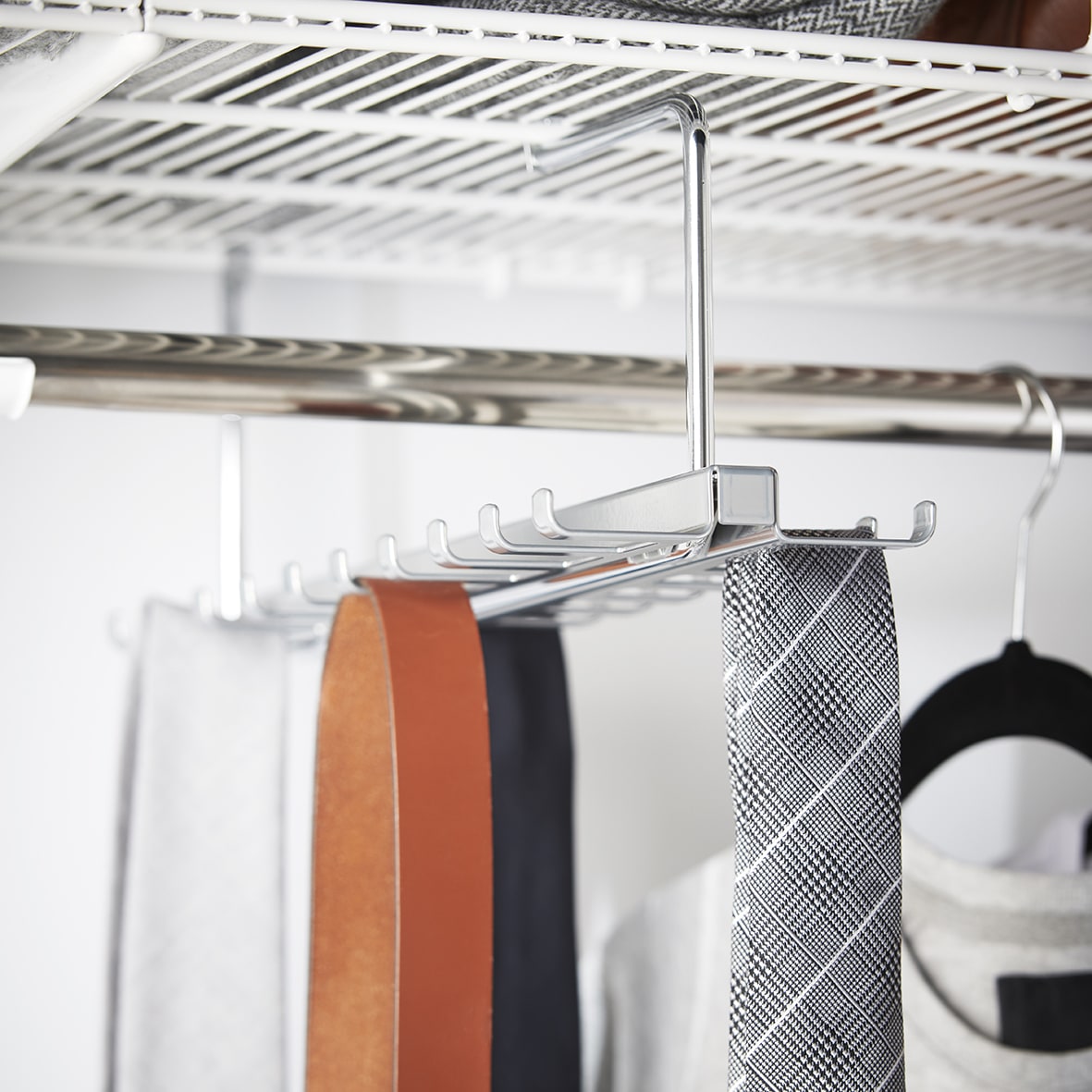 Top Track System - Click In Gliding Tie and Belt Rack - 125 x 145mm - Silver - view 3