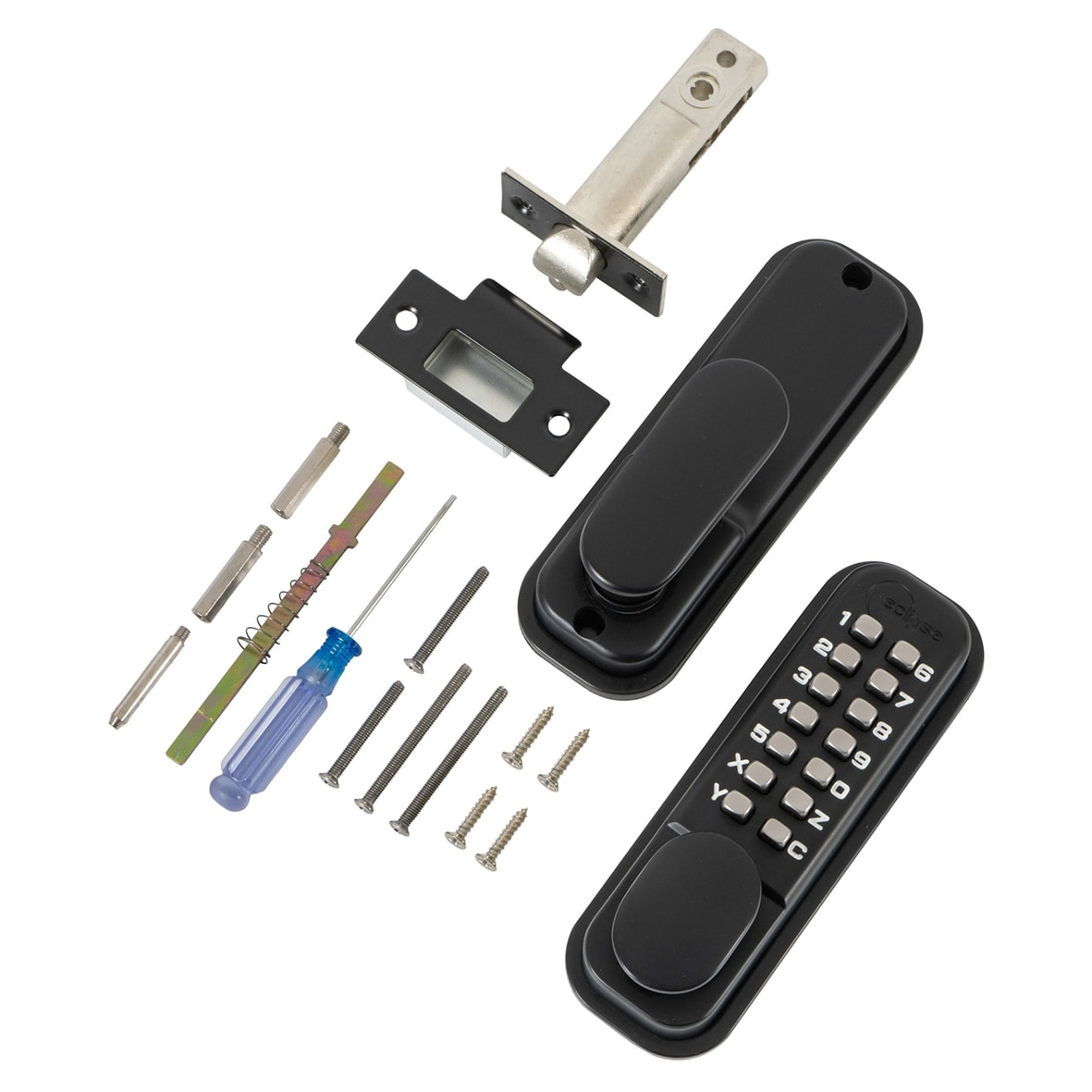 Easy Code Push Button Digital Code Lock with Intumescent - Holdback Option -Matt Black - view 2