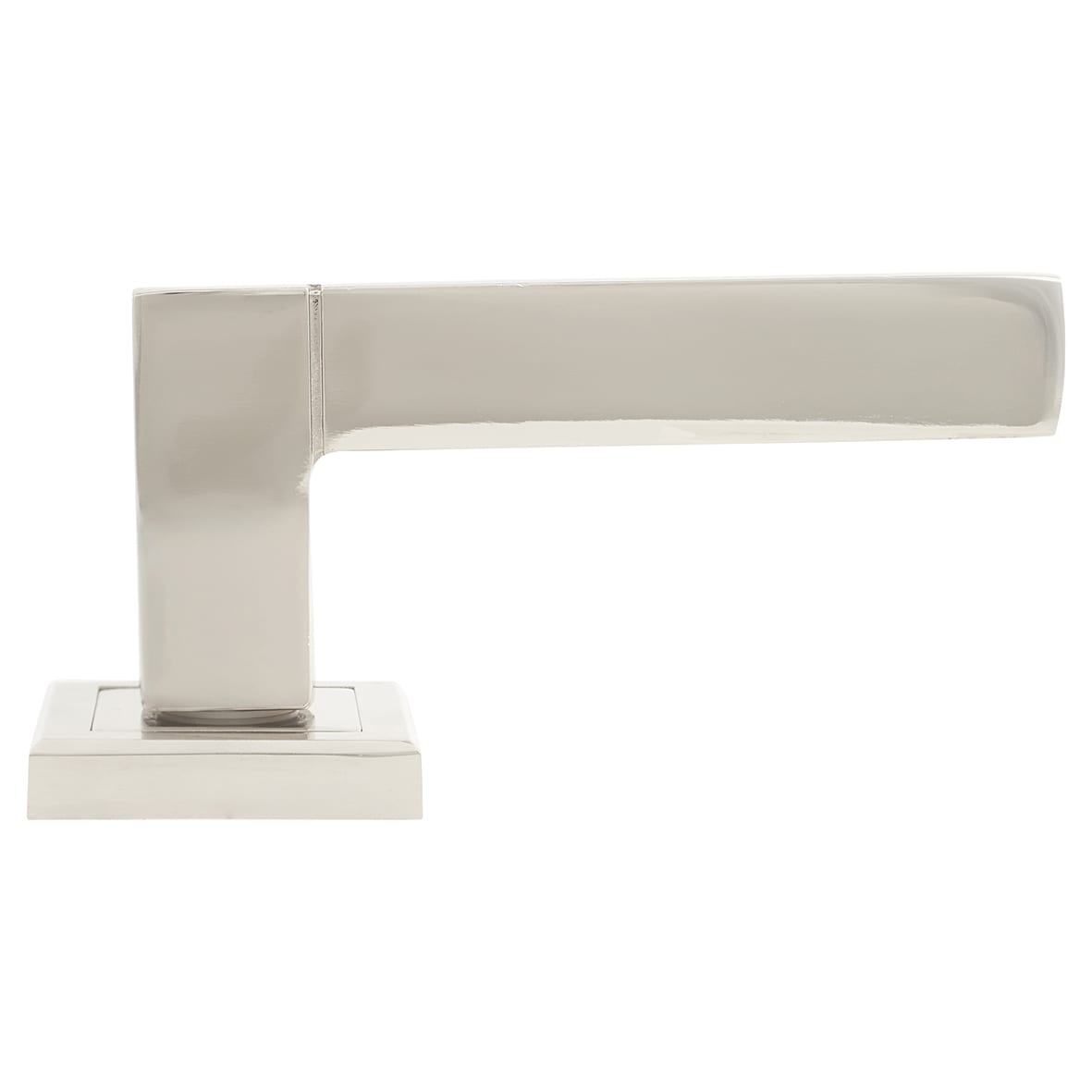 Polished Nickel Door Handles on Square Rose - Dita Range - view 3