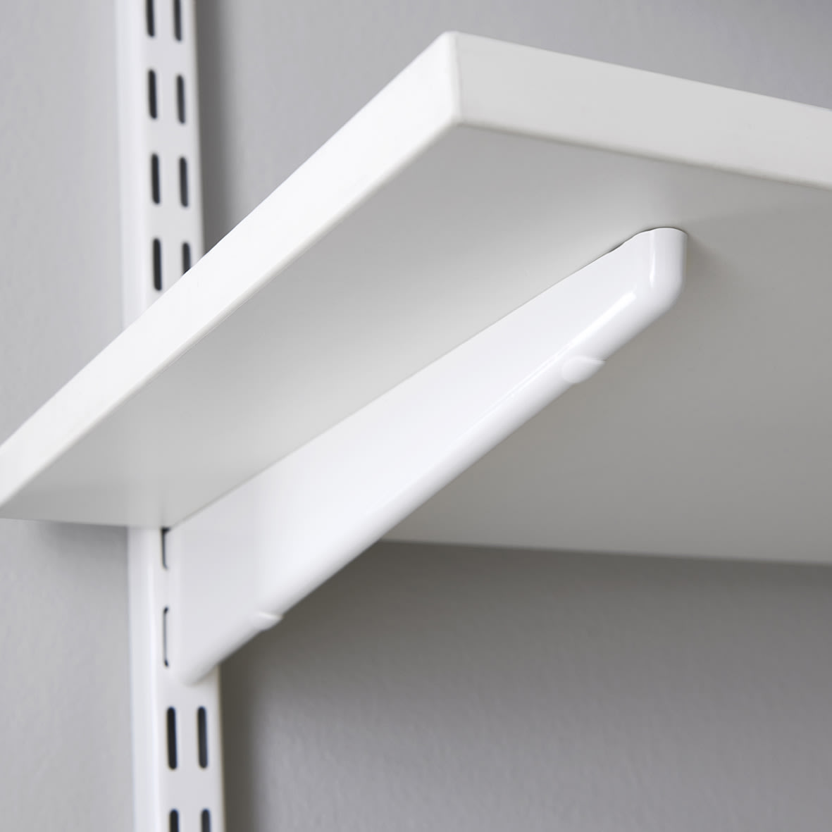 Twin Slot Shelving System - Shelf Bracket for Solid Shelving - 220mm Length - White - view 2