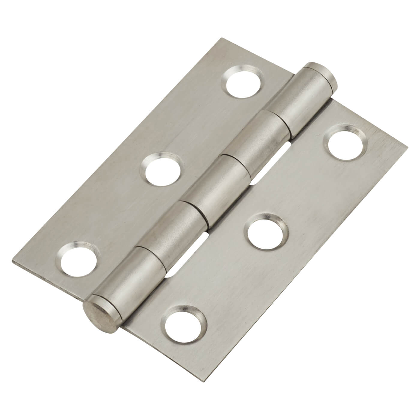 Pressed Butt Door Hinge - 51 x 35 x 1mm - Satin Stainless Steel - Pair - view 2