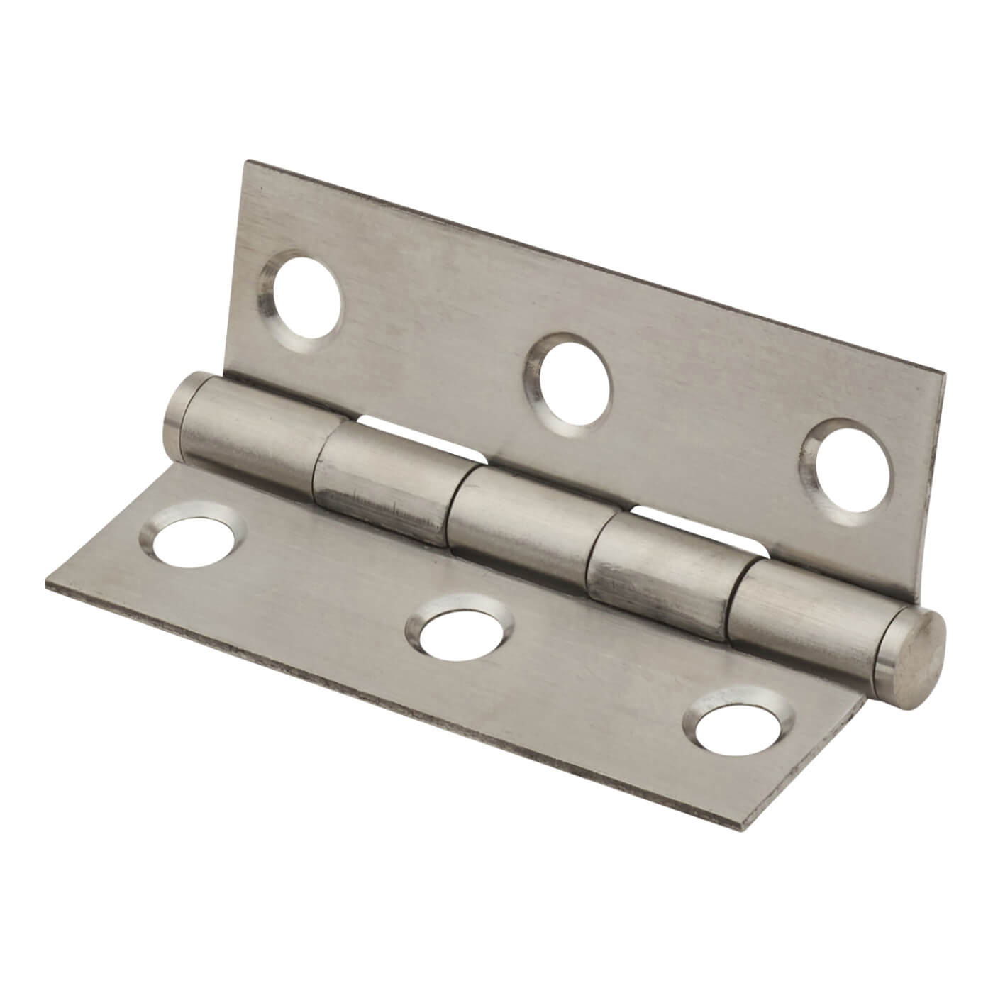 Pressed Butt Door Hinge - 51 x 35 x 1mm - Satin Stainless Steel - Pair - view 3