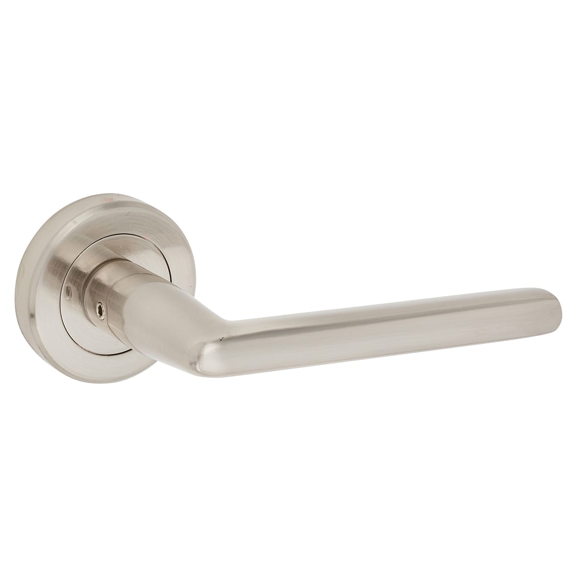 Brass Satin Nickel Door Handles on Round Rose - Dieci Range - view 2