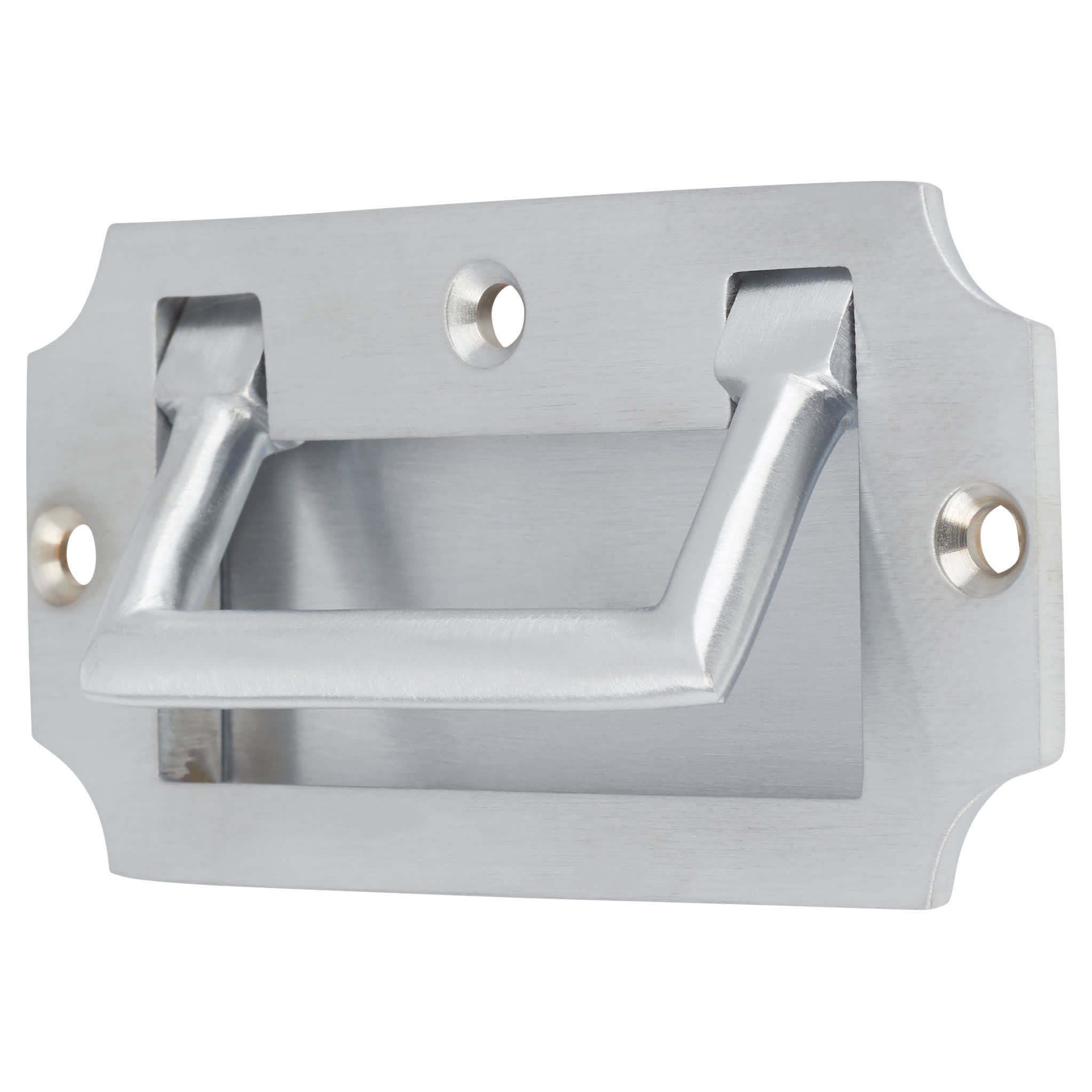 Military Chest Flush Cabinet Pull Handle - 89 x 45mm - Satin Chrome - view 3